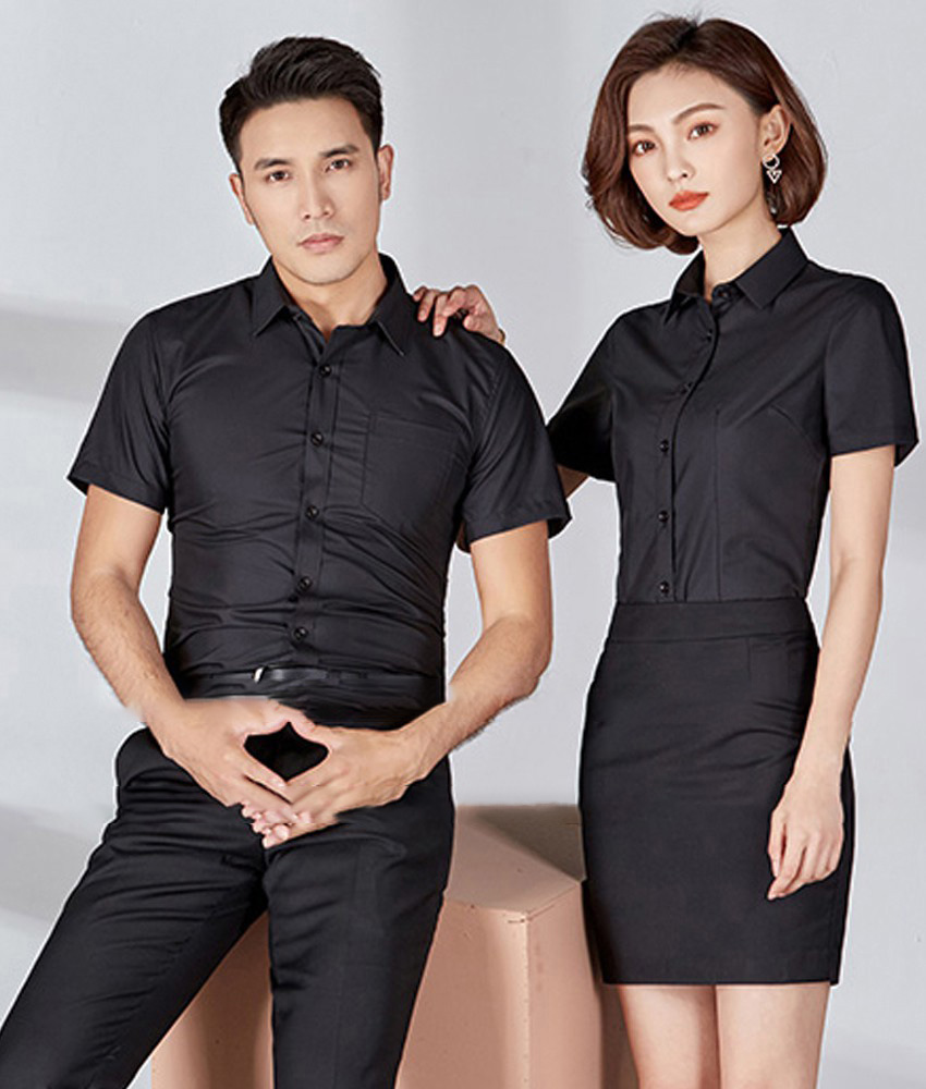 Áo Đồng Phục Sơ Mi Nam Nữ Cộc Tay