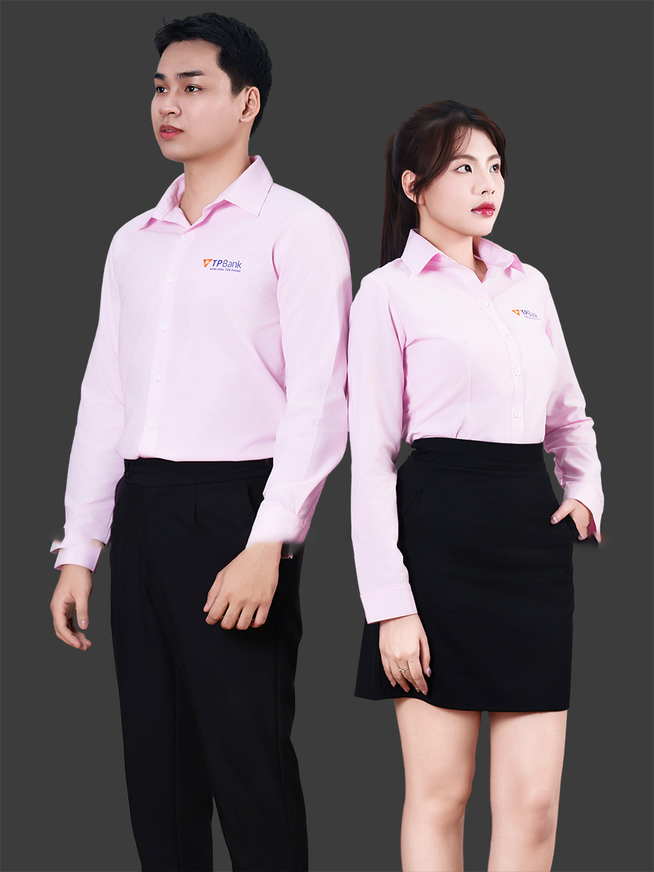Áo công sở màu hồng nổi bật ngân hàng TP Bank CSD30012