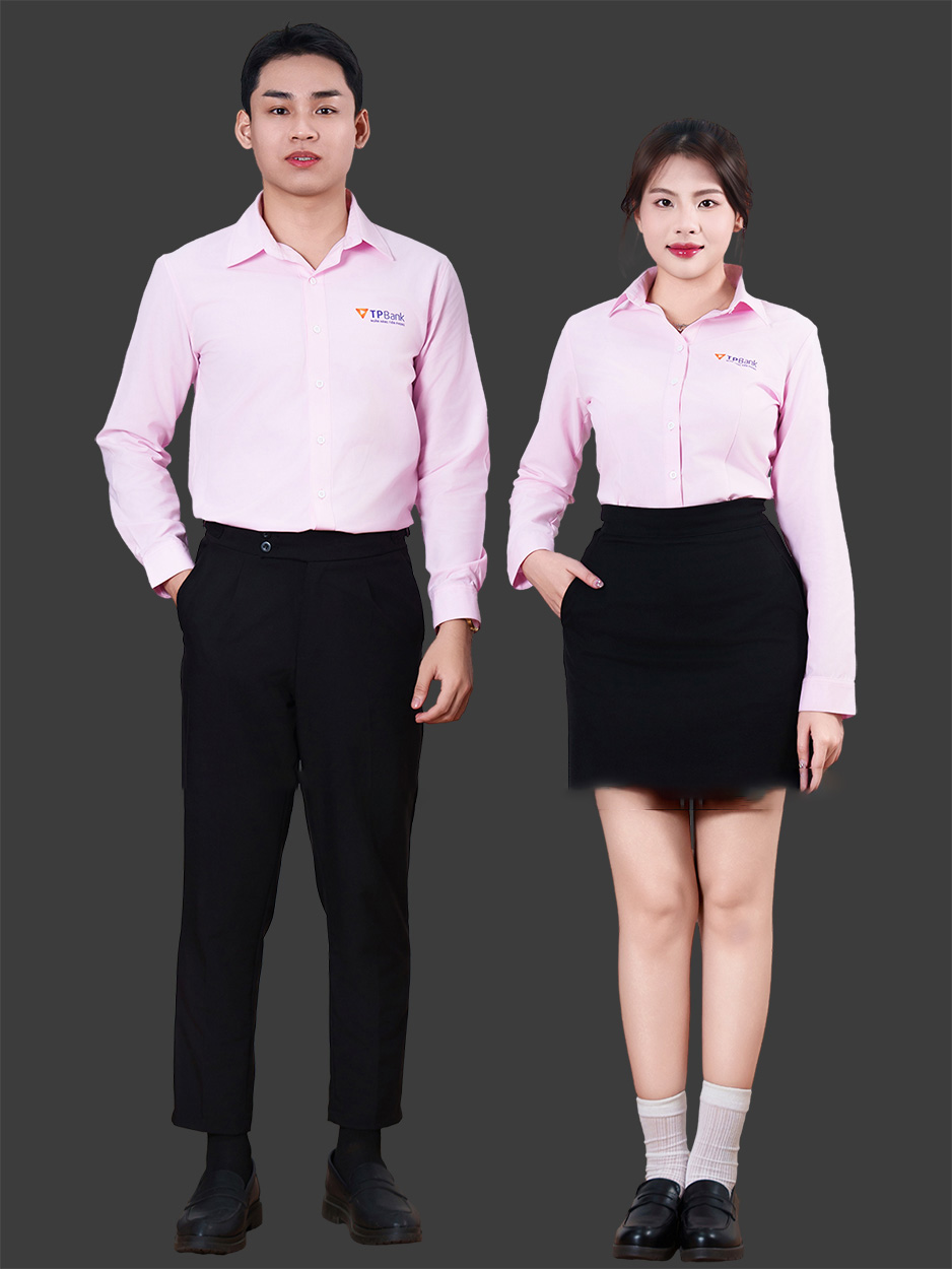 Áo công sở màu hồng nổi bật ngân hàng TP Bank CSD30012