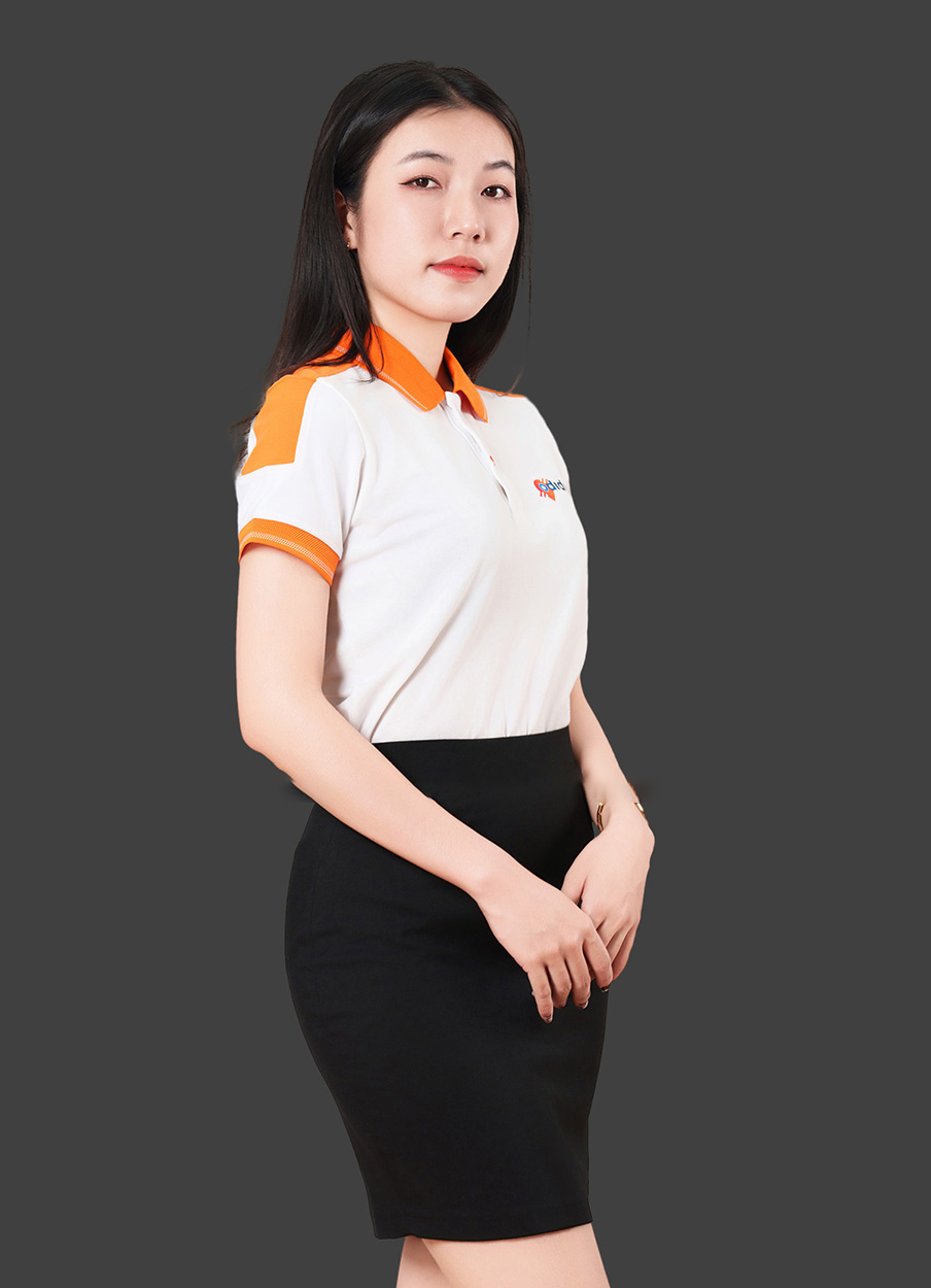 Áo đồng phục công ty ADIDI màu trắng phối cam