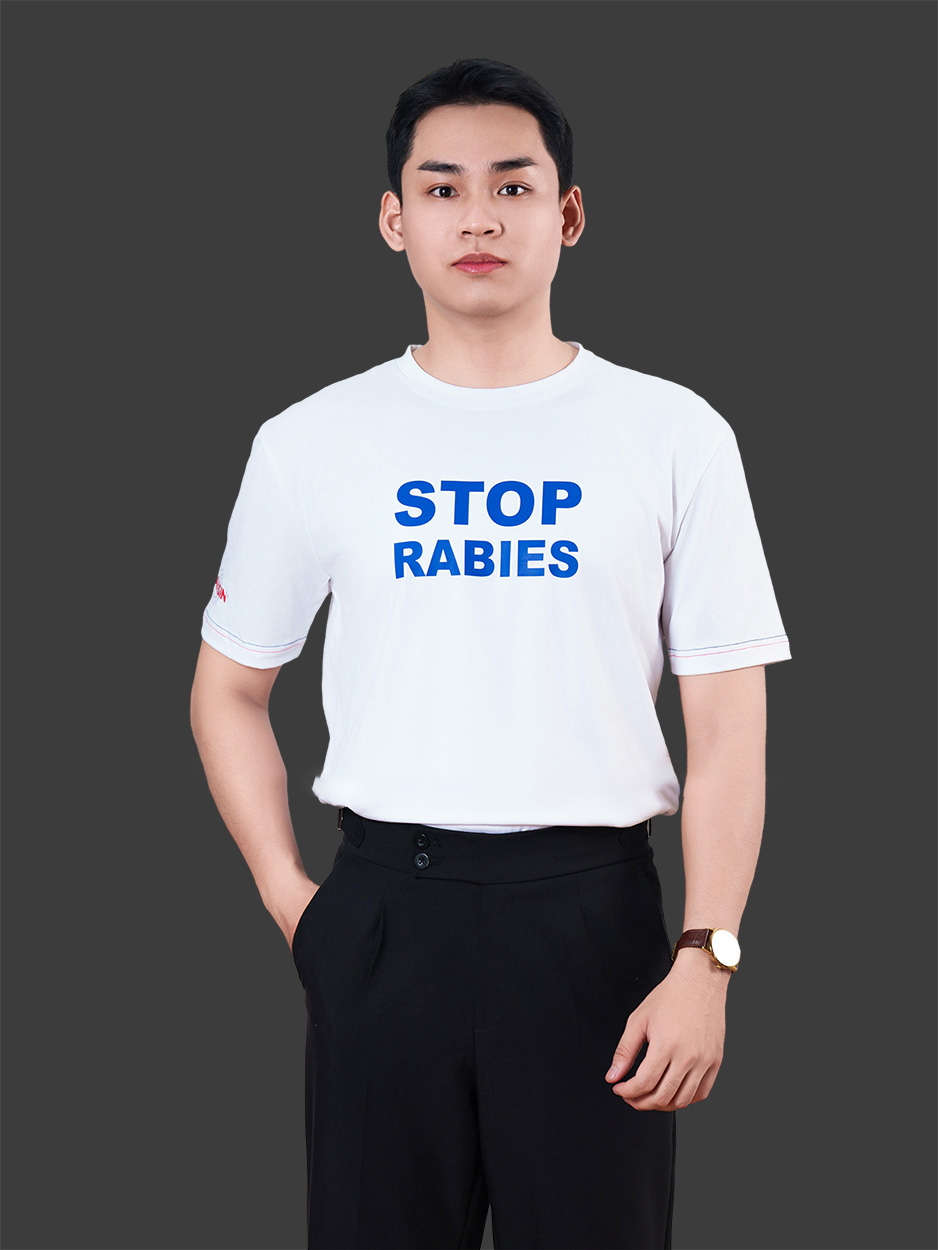 Áo đồng phục công ty dáng cổ tròn màu trắng