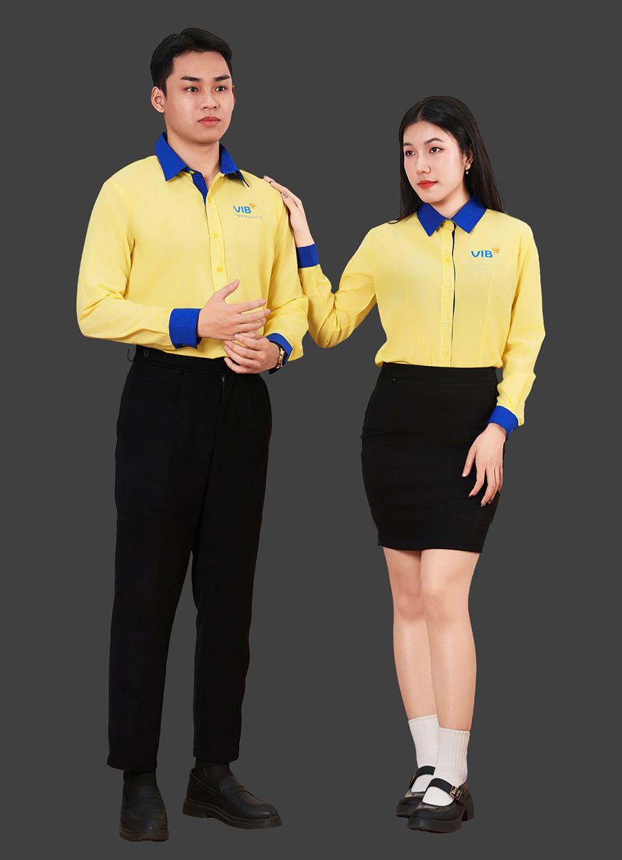 Áo đồng phục sơ mi nam nữ ngân hàng VIB tay dài