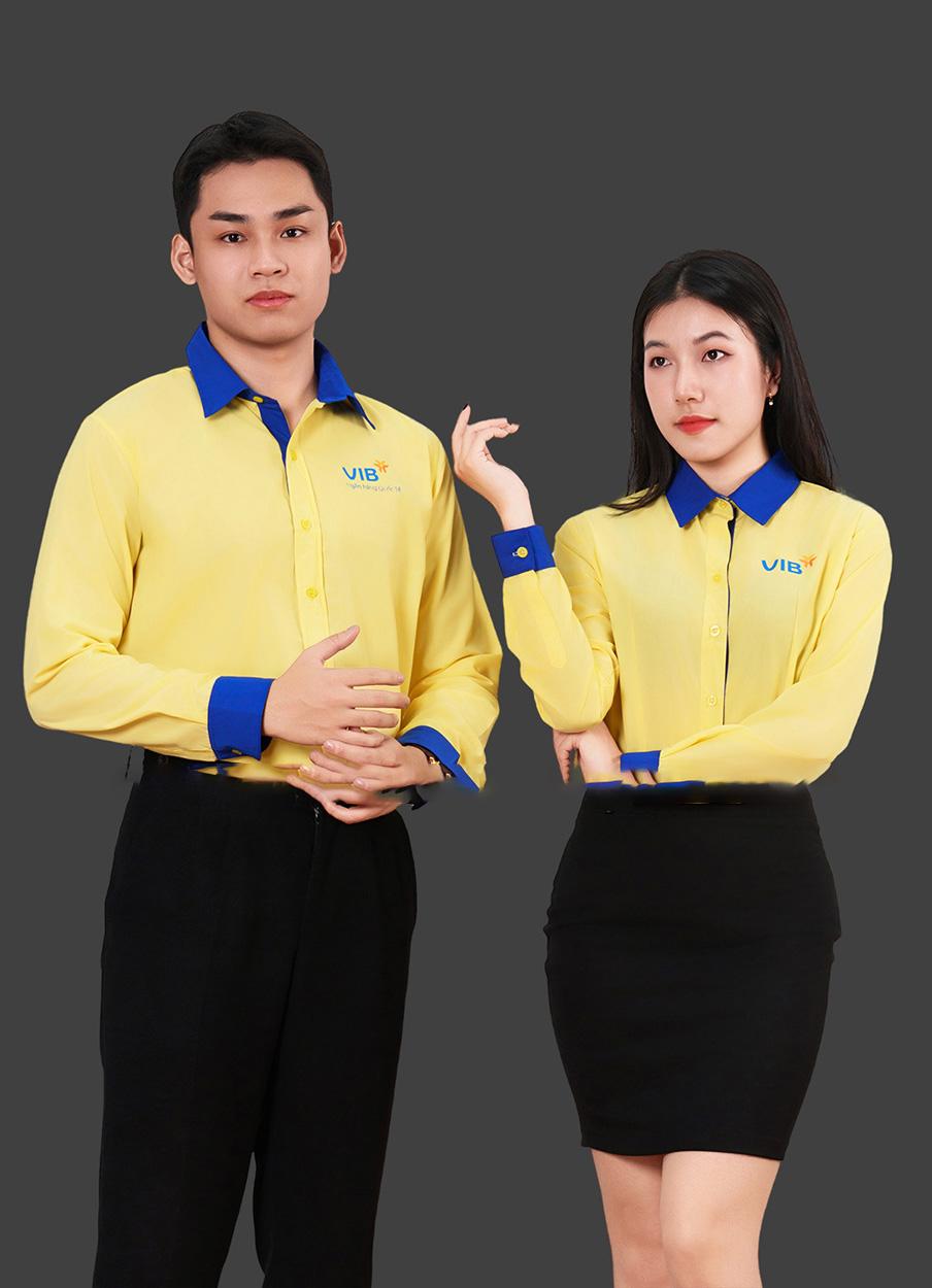 Áo đồng phục sơ mi nam nữ ngân hàng VIB tay dài