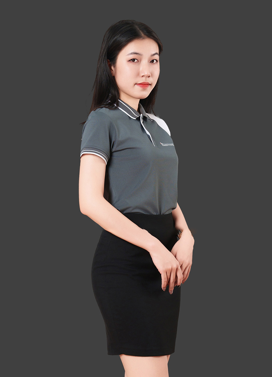 Áo polo đồng phục công ty màu xám phối trắng