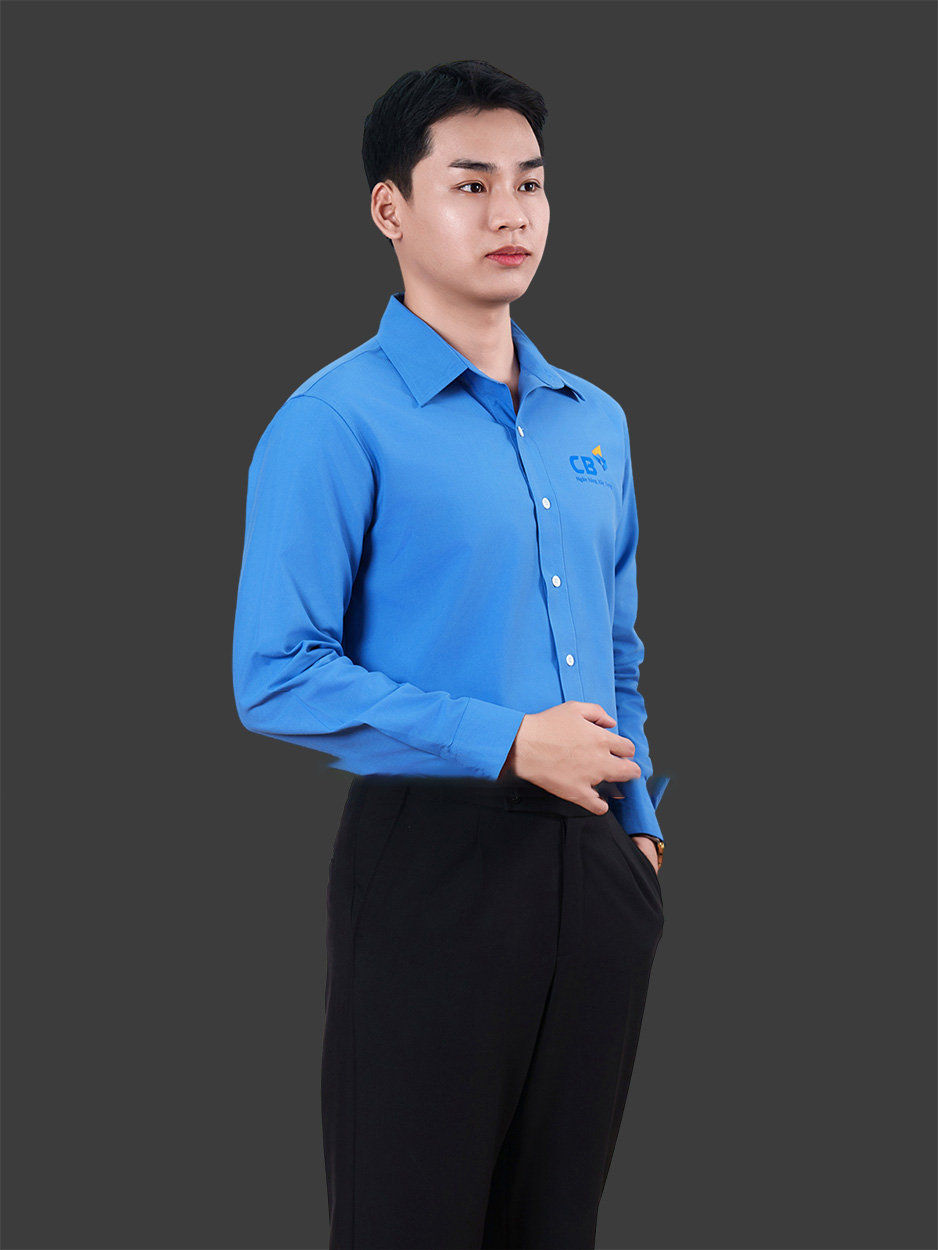 Áo sơ mi đồng phục công sở màu xanh da trời