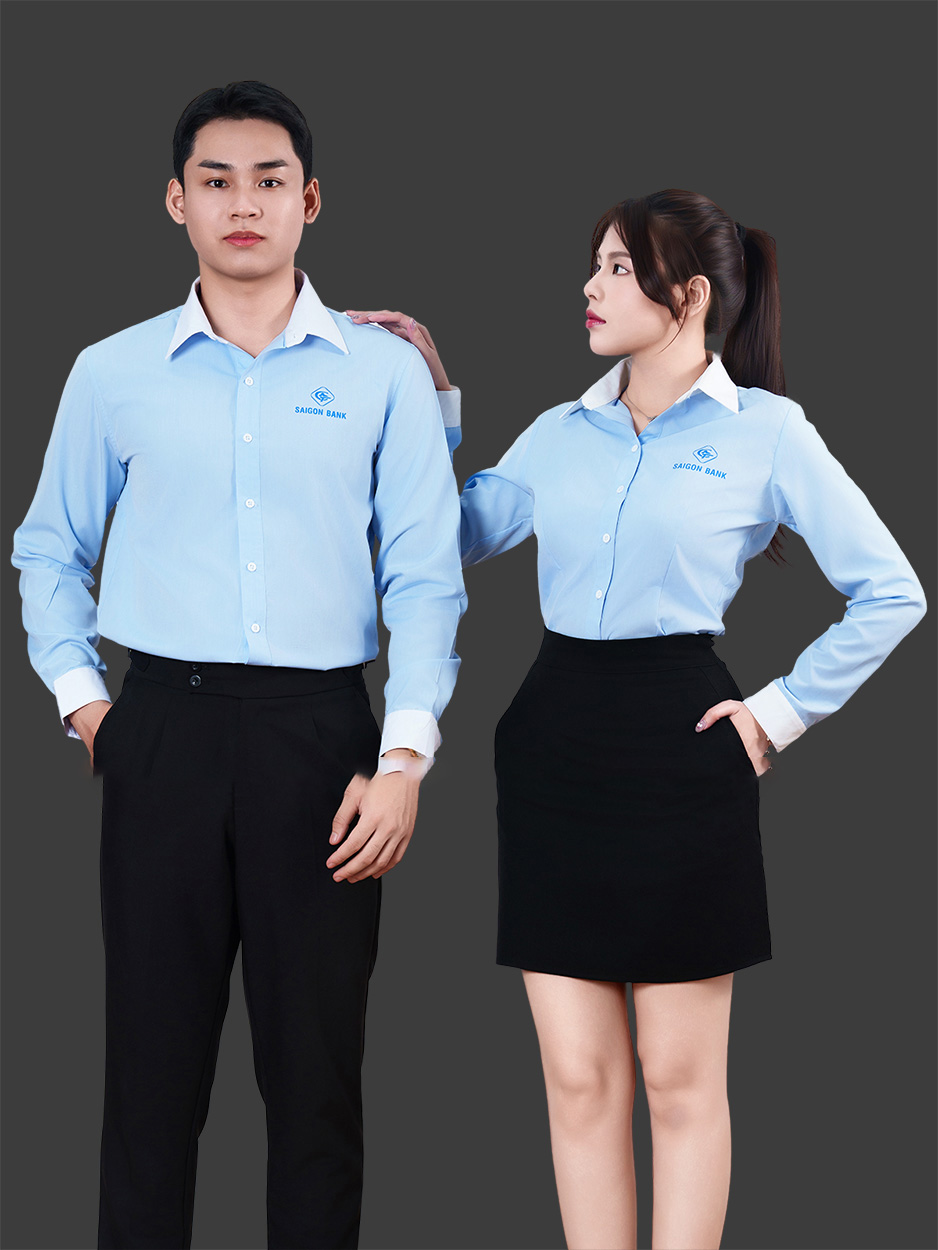 Áo Sơ Mi Đồng Phục Công Sở Ngân Hàng Saigon Bank