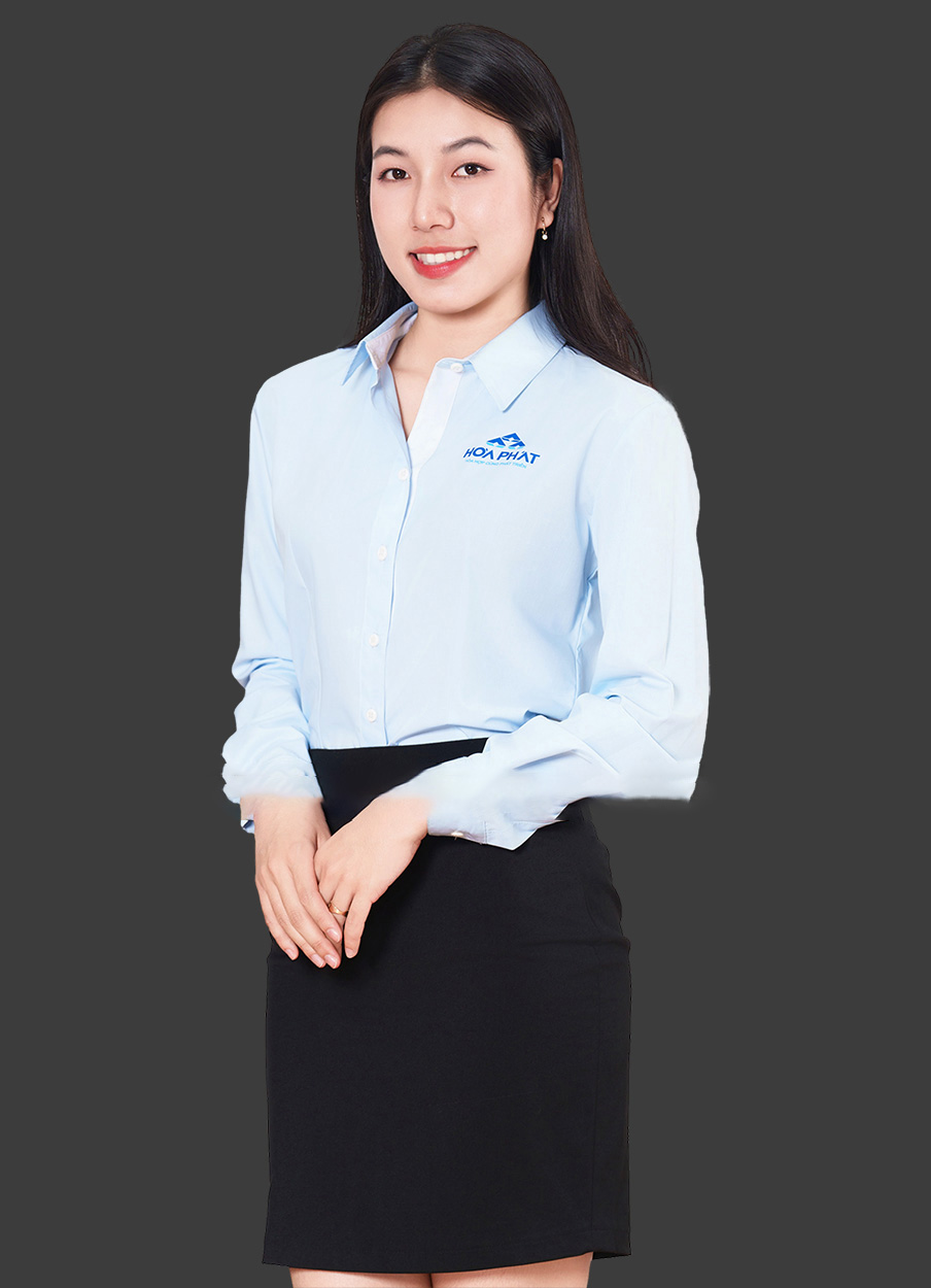Áo sơ mi nữ công sở đồng phục màu xanh dương nhạt