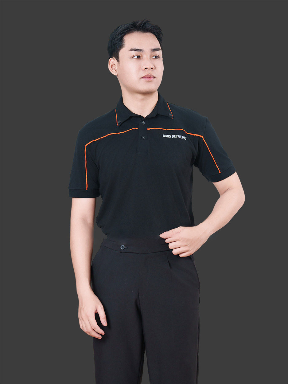 Áo Thun cổ bẻ cộc tay Bros phối lé cao cấp ATU30027