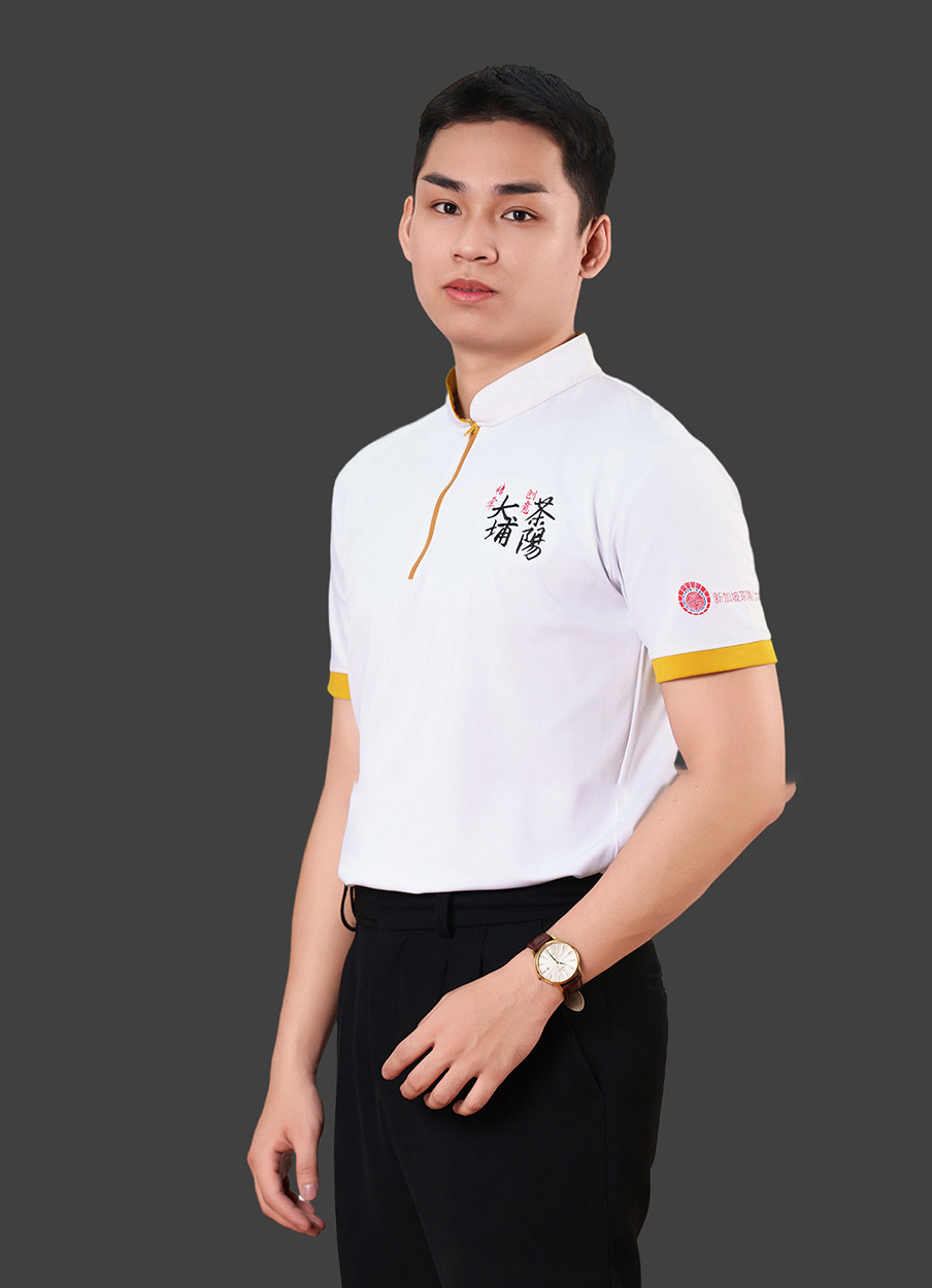 Áo thun cổ tàu đồng phục công ty màu trắng cao cấp