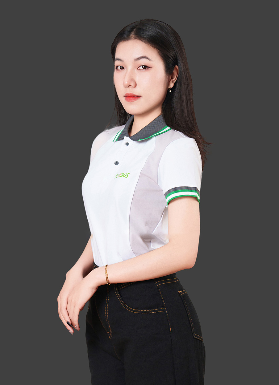 In áo đồng phục polo màu trắng phối xám ATU20019