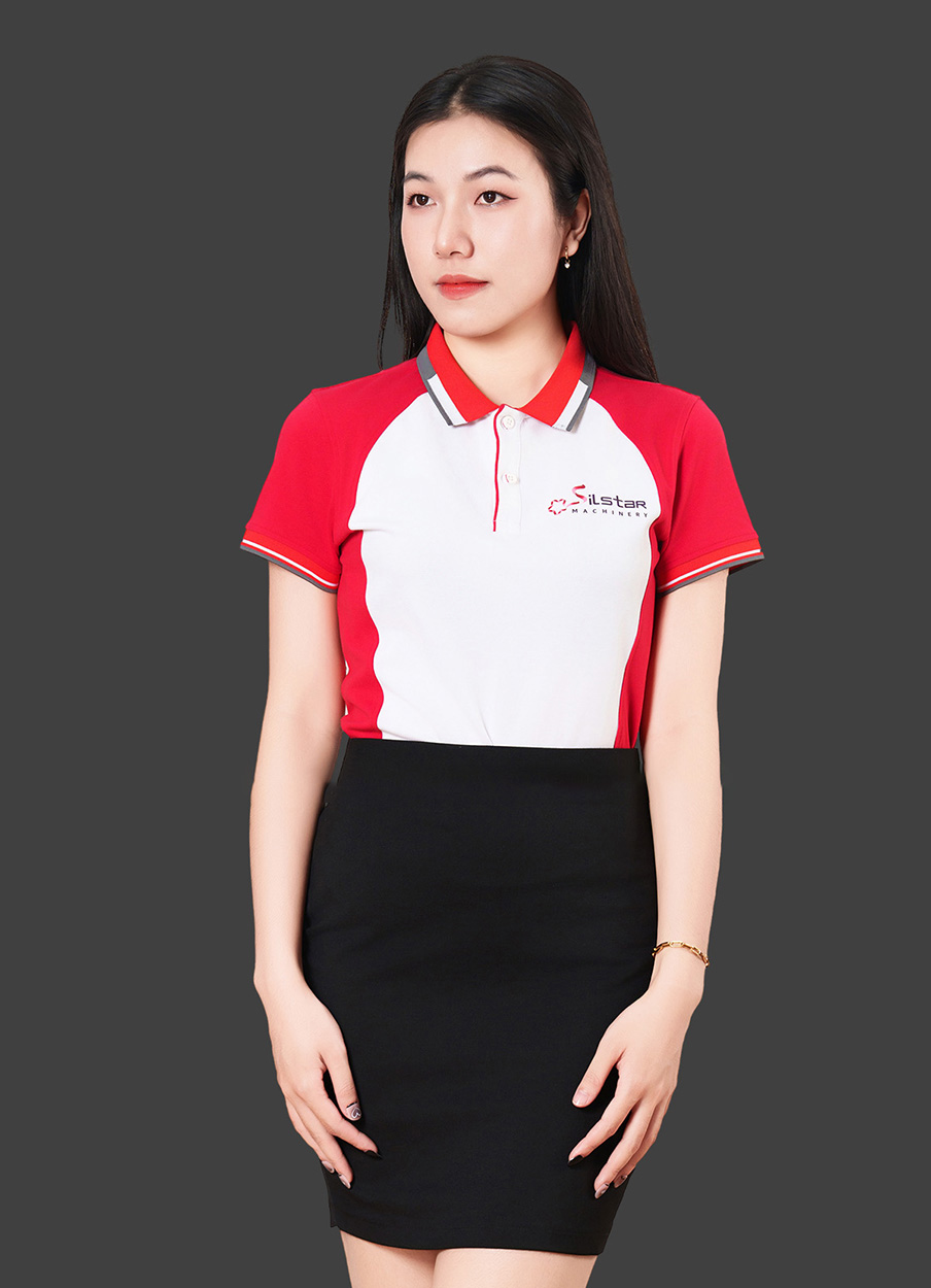 Áo thun đồng phục phối màu trắng đỏ Silstar
