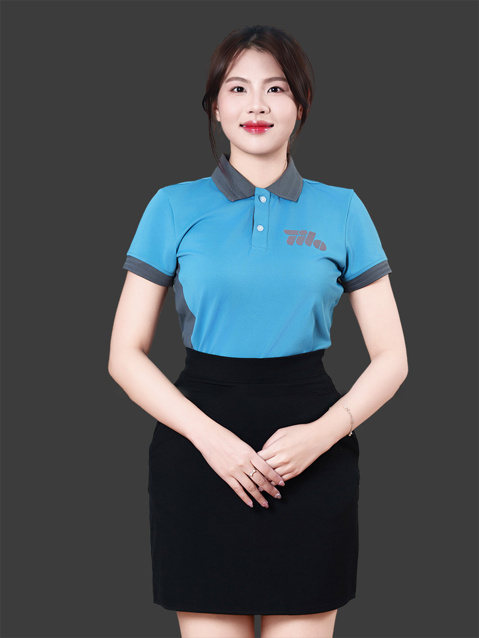 Áo thun đồng phục Tilo màu xanh, thiết kế năng động, chất liệu cao cấp, in thêu logo miễn phí