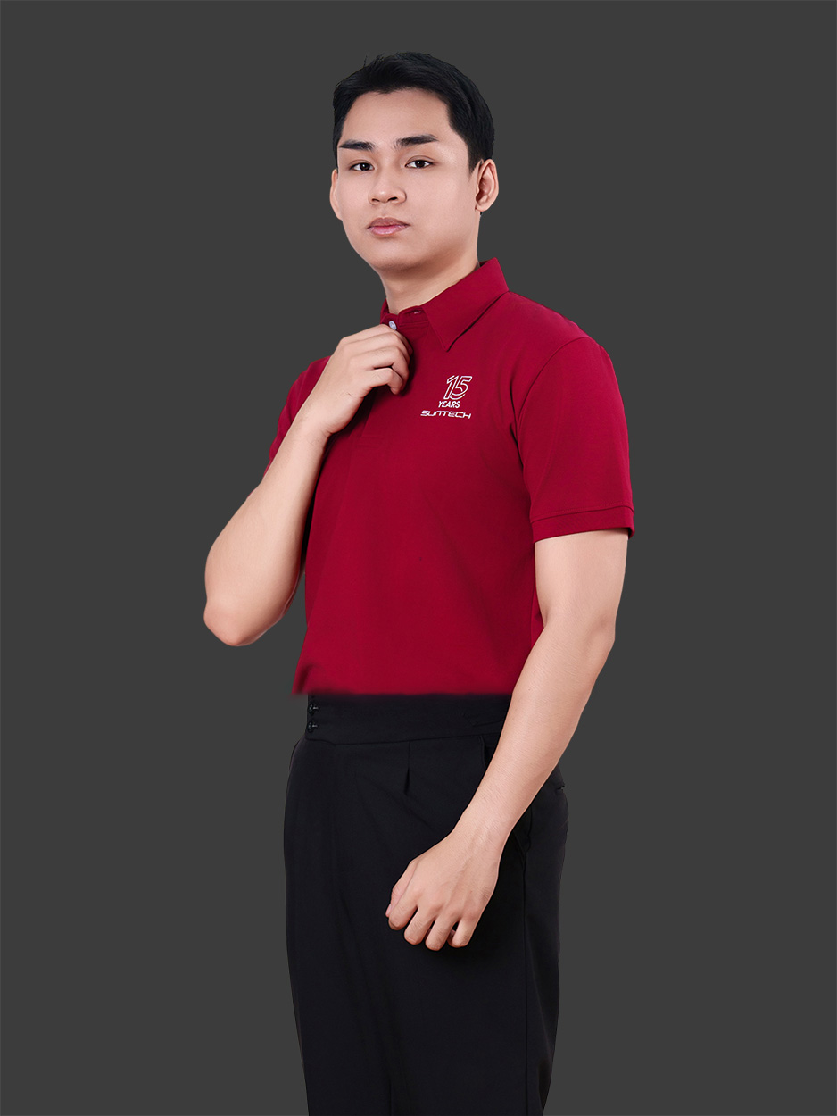 Áo thun phông đồng phục cao cấp màu đỏ đô