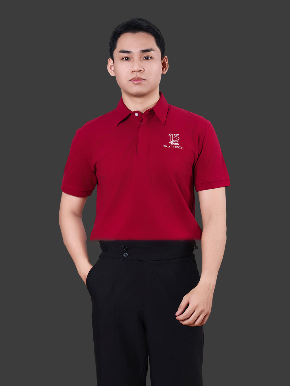 Áo thun phông đồng phục cao cấp màu đỏ đô