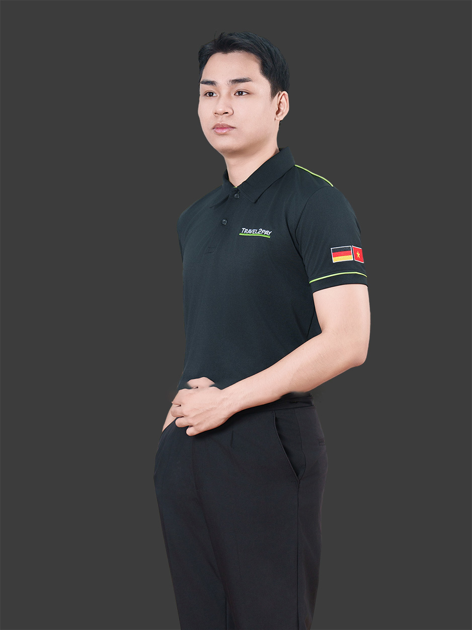 Áo thun phông đồng phục Travel2pay màu đen