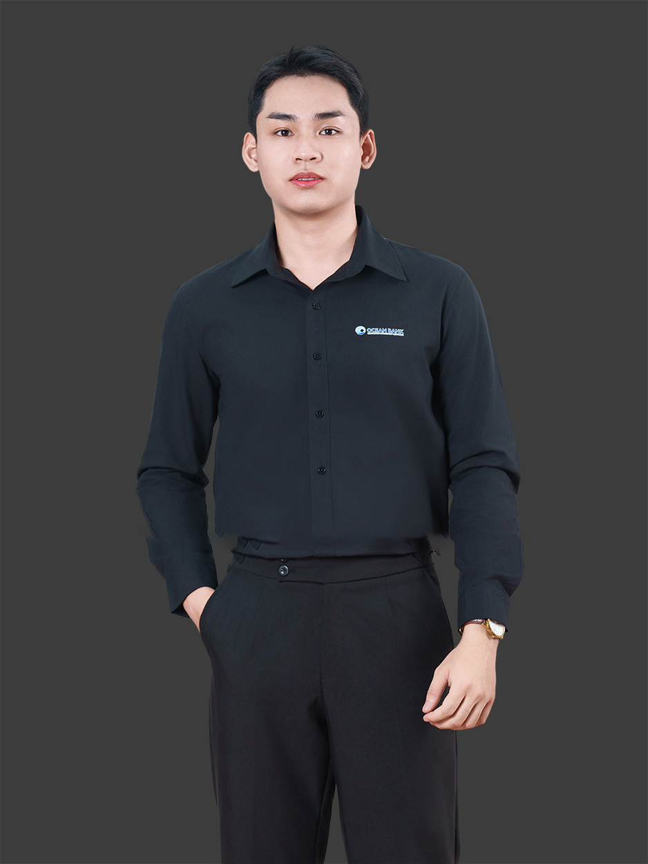 Công ty may áo công sở màu đen sang trọng