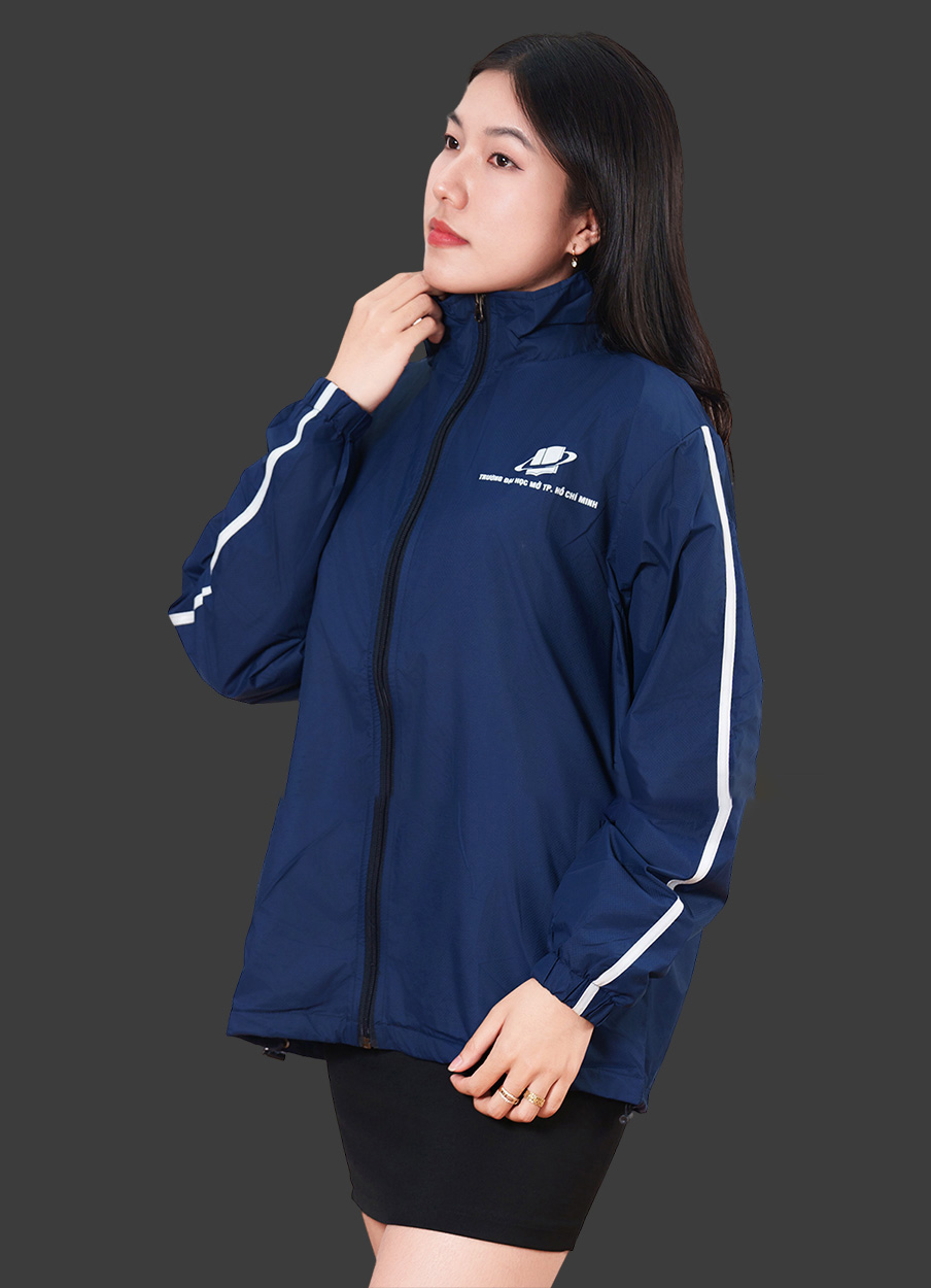 Đồng phục áo khoác gió màu xanh đen AKU10006