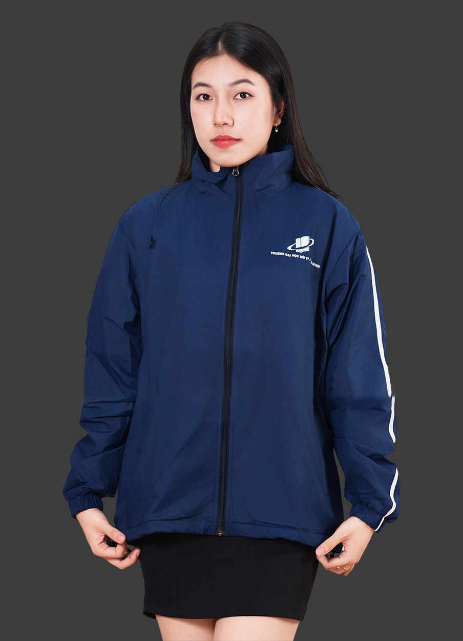 Đồng phục áo khoác gió màu xanh đen AKU10006