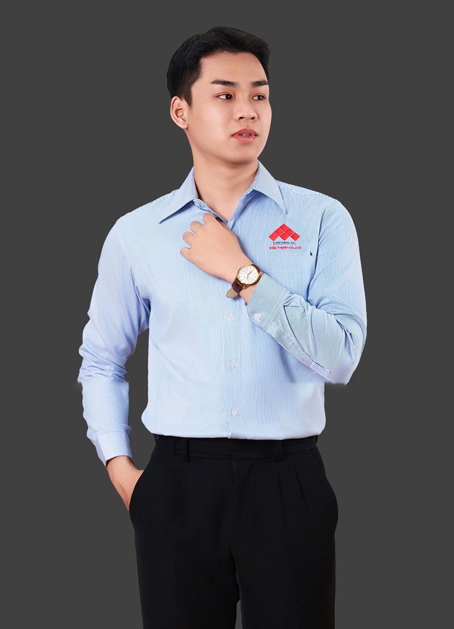 Áo sơ mi doanh nghiệp công ty màu xanh