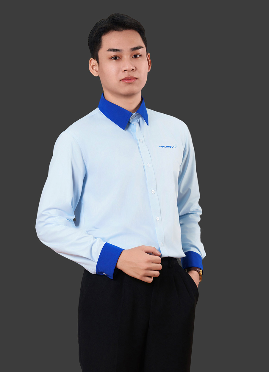 Đồng phục áo sơ mi công sở tay dài Phong Vũ
