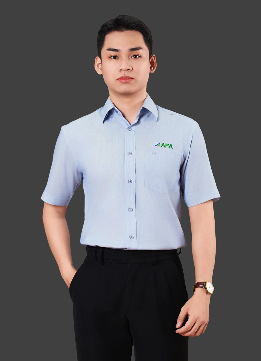 Đồng phục áo sơ mi công ty công sở cao cấp tay ngắn APA