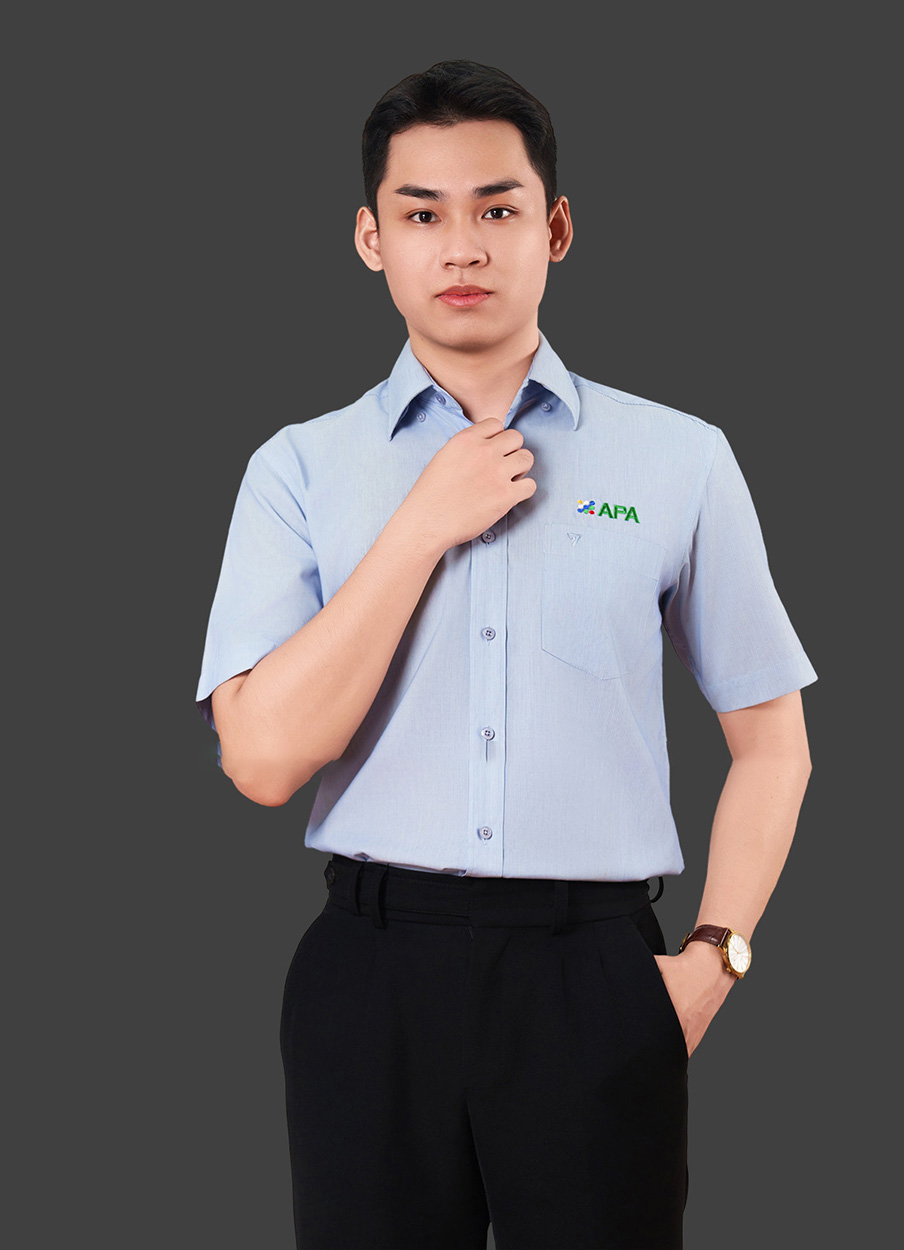 Đồng phục áo sơ mi công ty công sở cao cấp tay ngắn APA