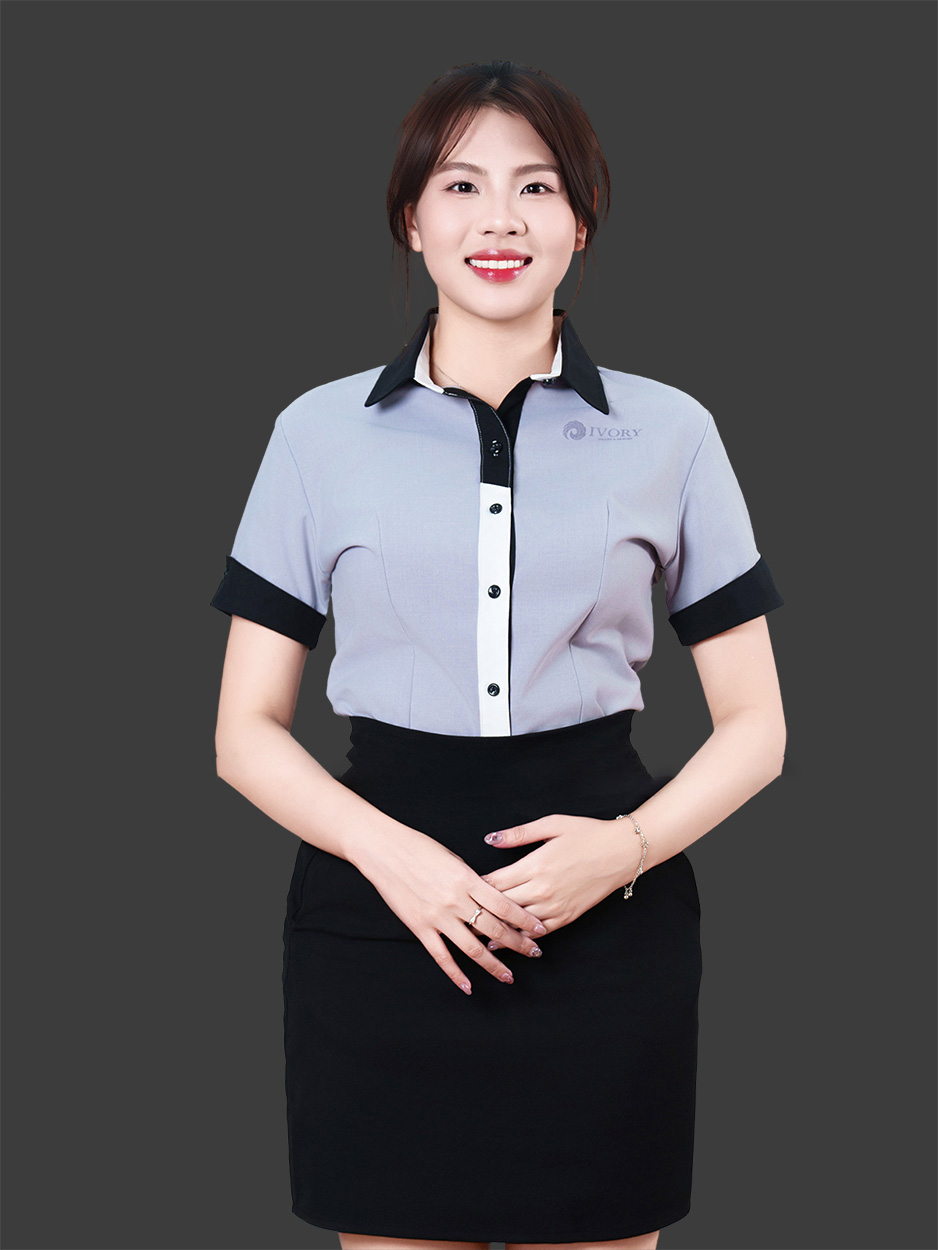 Đồng phục áo sơ mi nhân viên văn phòng nữ tay ngắn