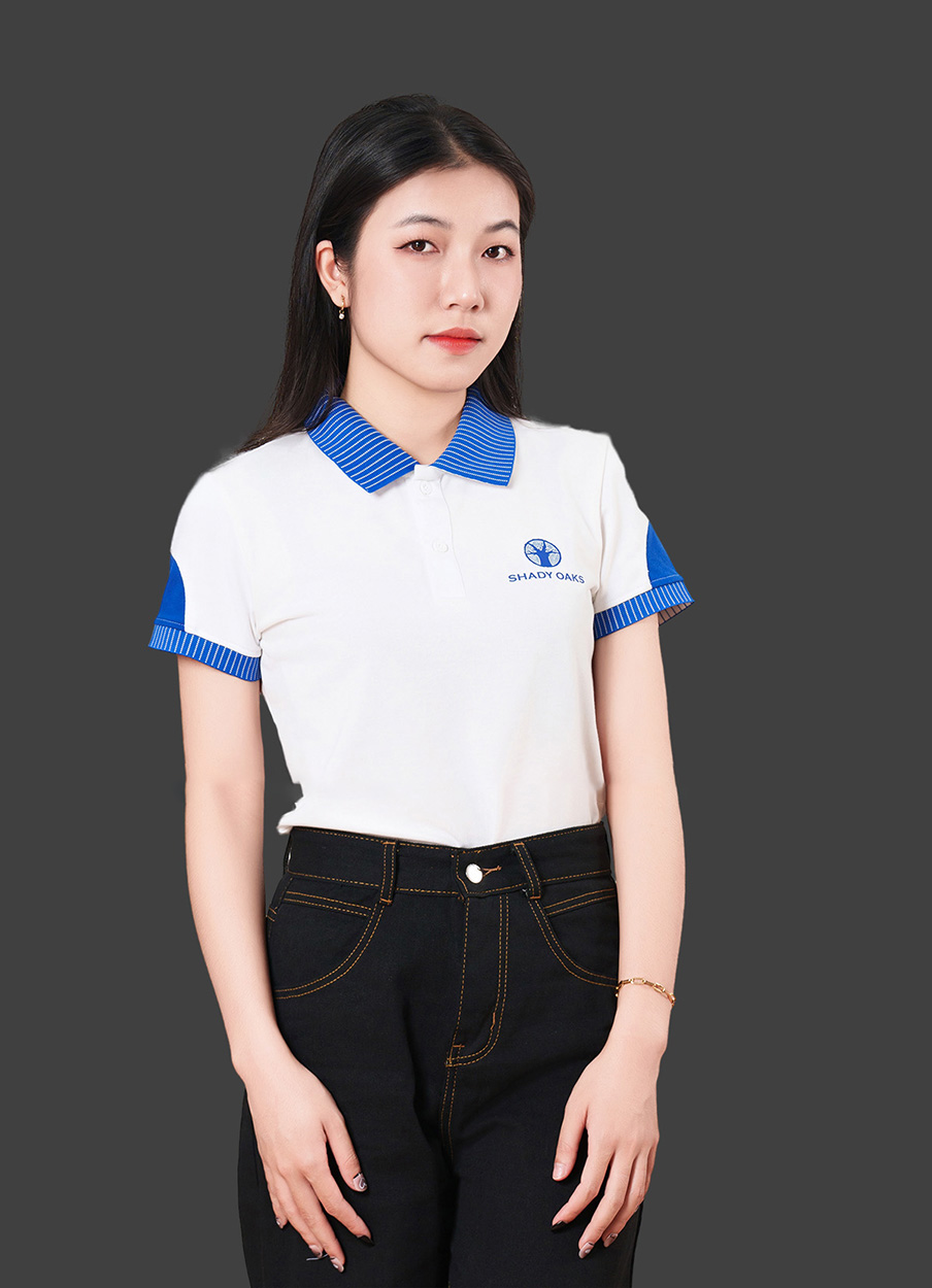 Đồng phục công ty có cổ màu trắng phối xanh dương SHADY OAKS