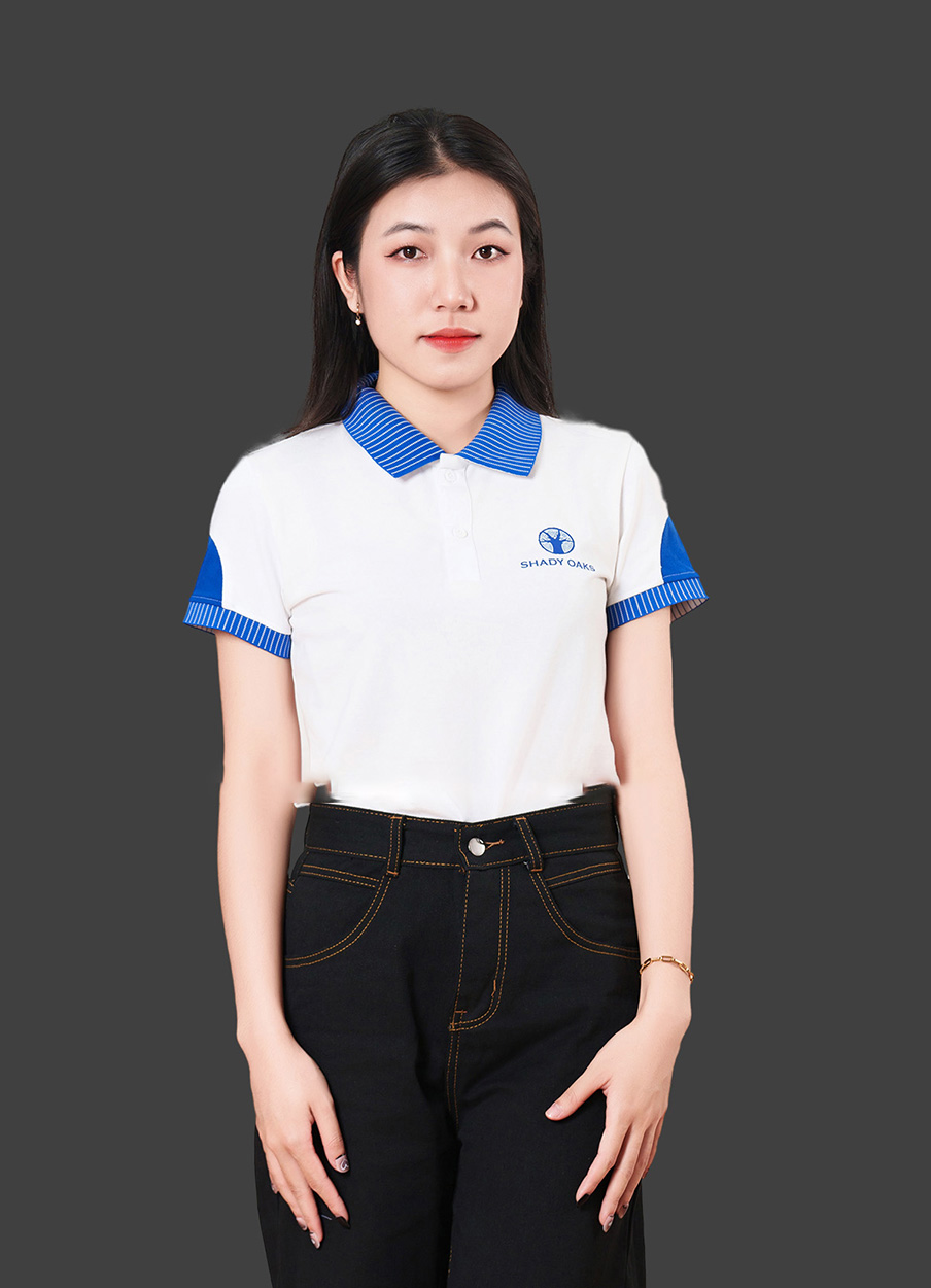 Đồng phục công ty có cổ màu trắng phối xanh dương SHADY OAKS