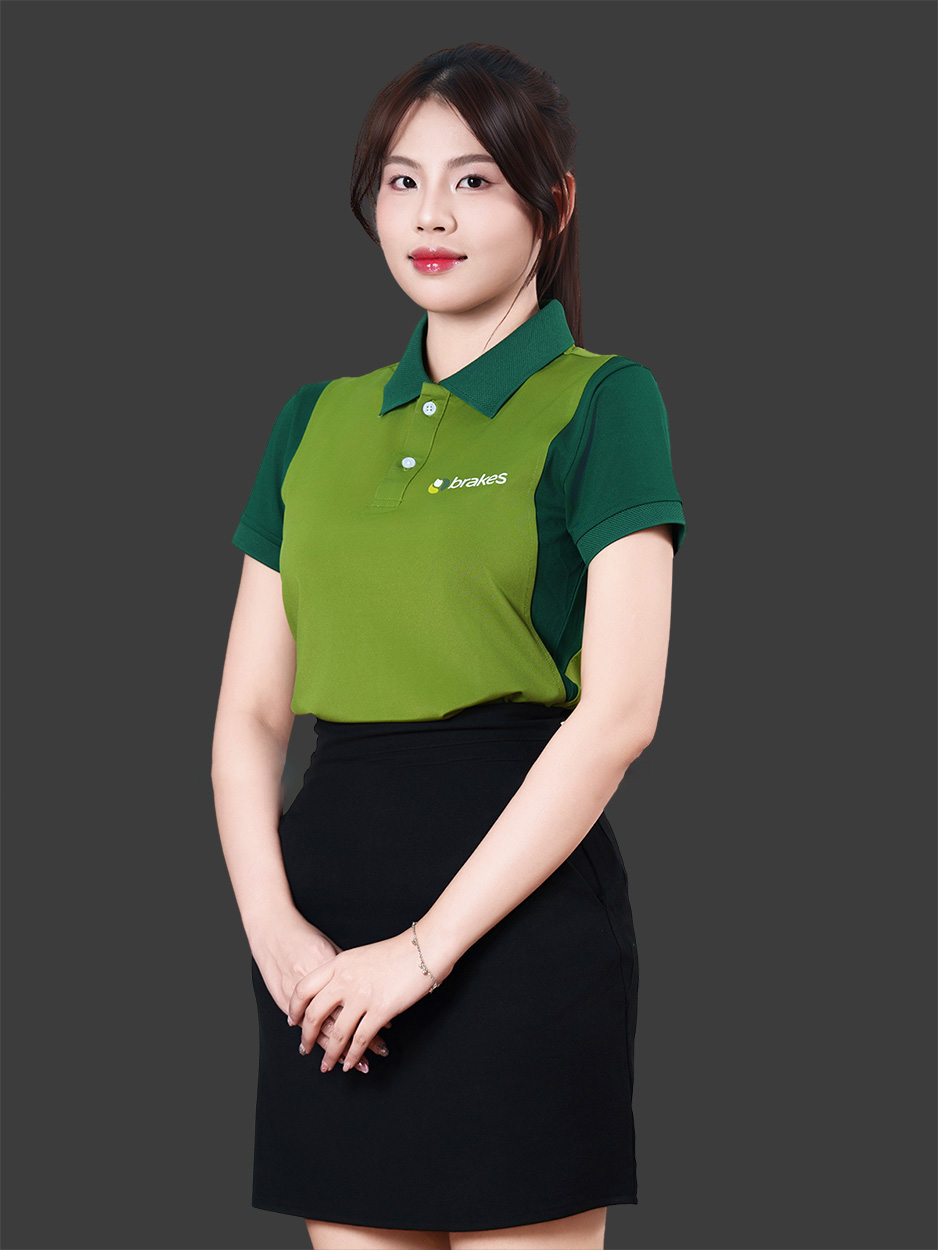 Đồng phục công ty có cổ màu xanh lá ATU30006