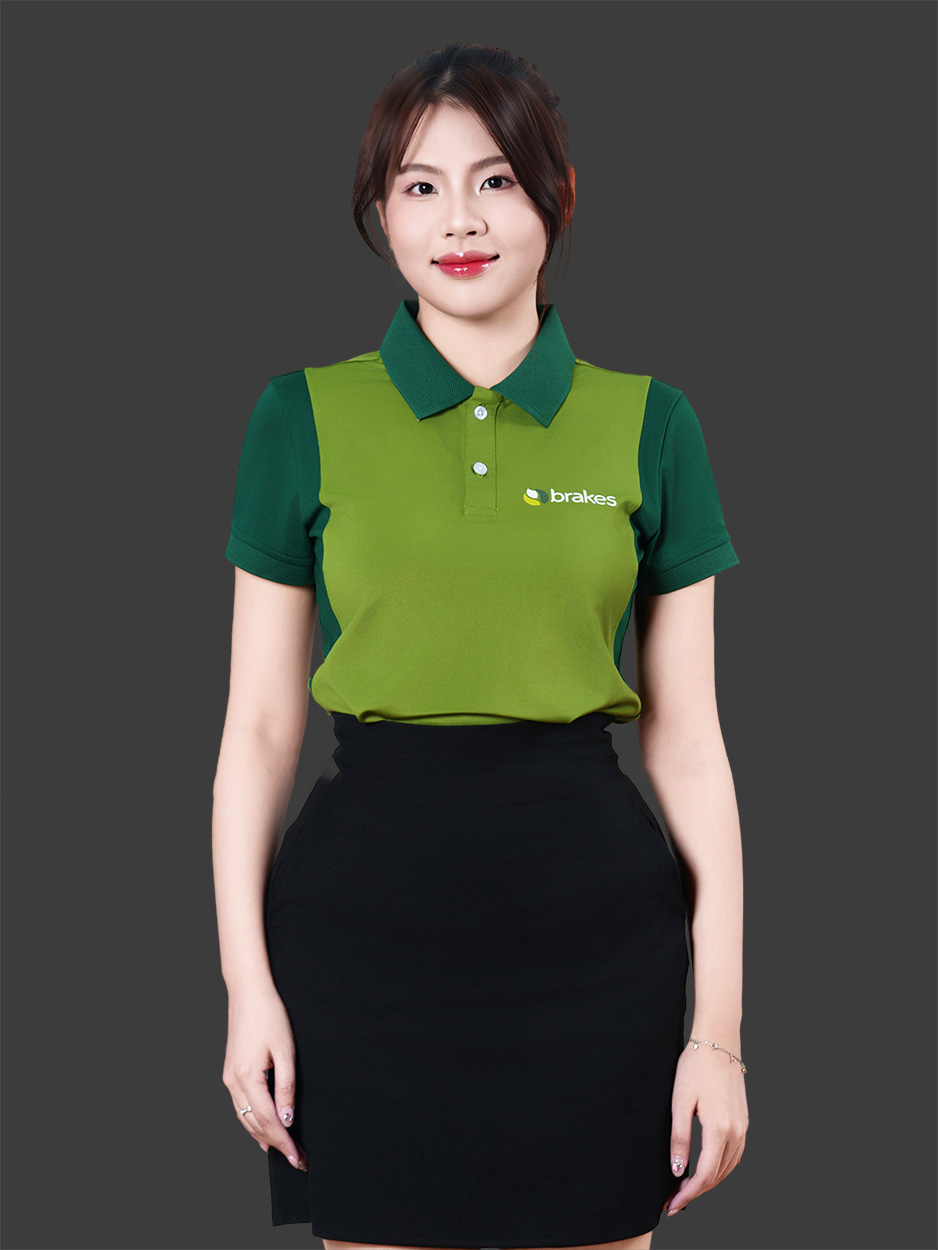 Đồng phục công ty có cổ màu xanh lá ATU30006