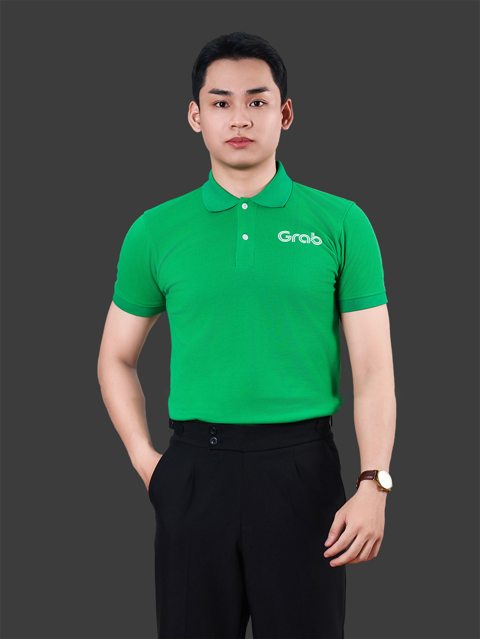 Đồng phục công ty màu xanh lá trơn