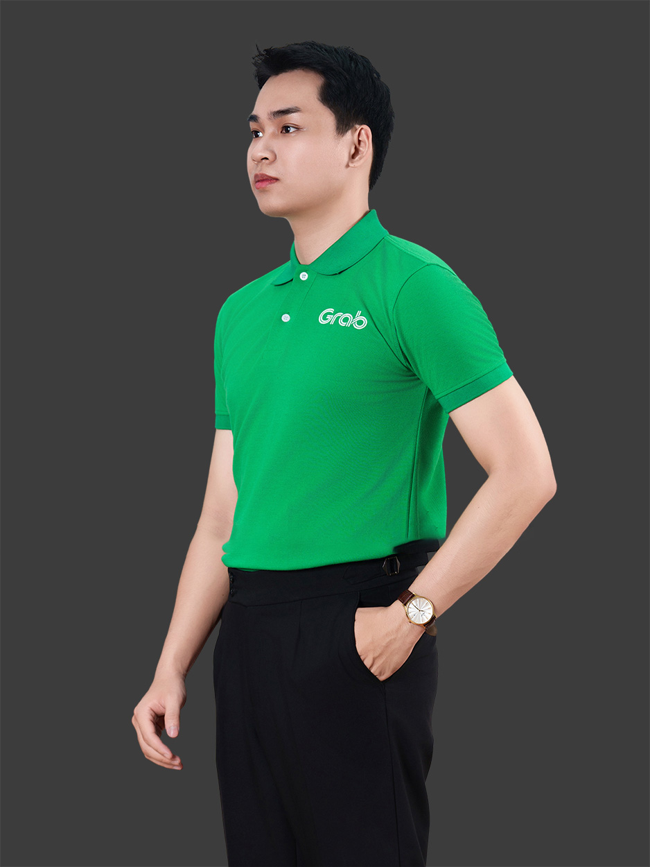 Đồng phục công ty màu xanh lá trơn