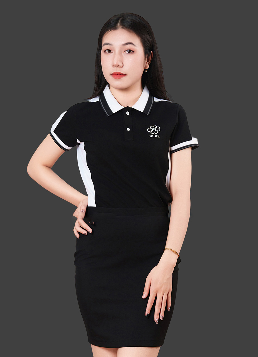 Đồng phục doanh nghiệp màu đen phối trắng