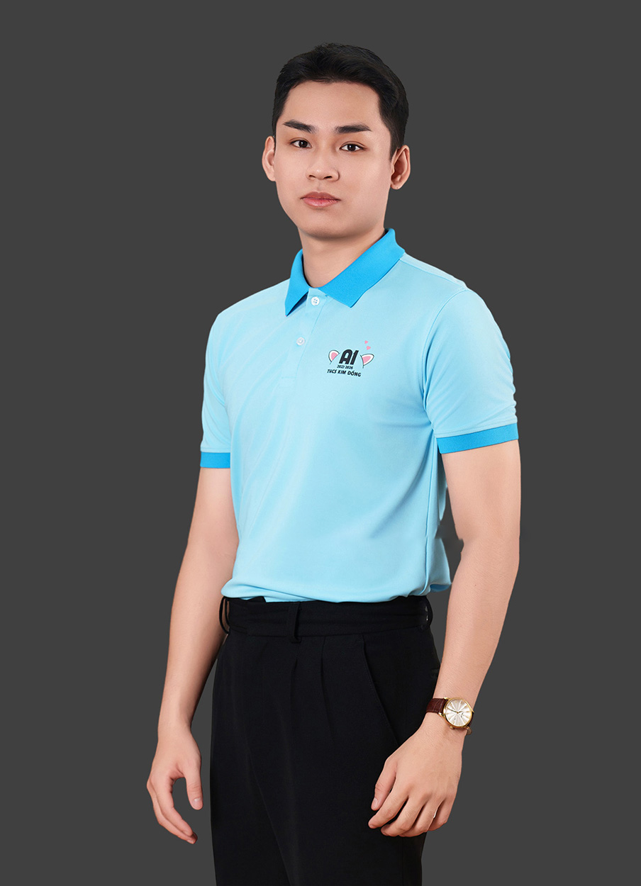 Đồng phục doanh nghiệp màu thiên thanh phối xanh dương