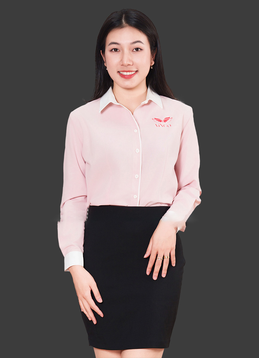 Đồng phục sơ mi công sở màu hồng nhạt
