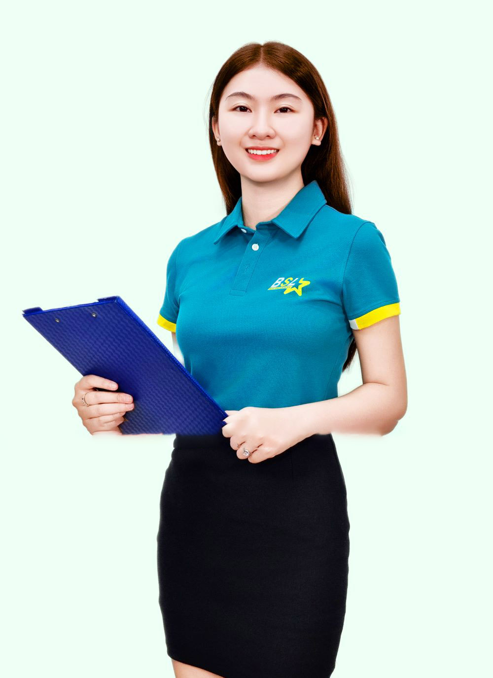 Mẫu áo thun đồng phục công ty màu xanh phối bo cao cấp