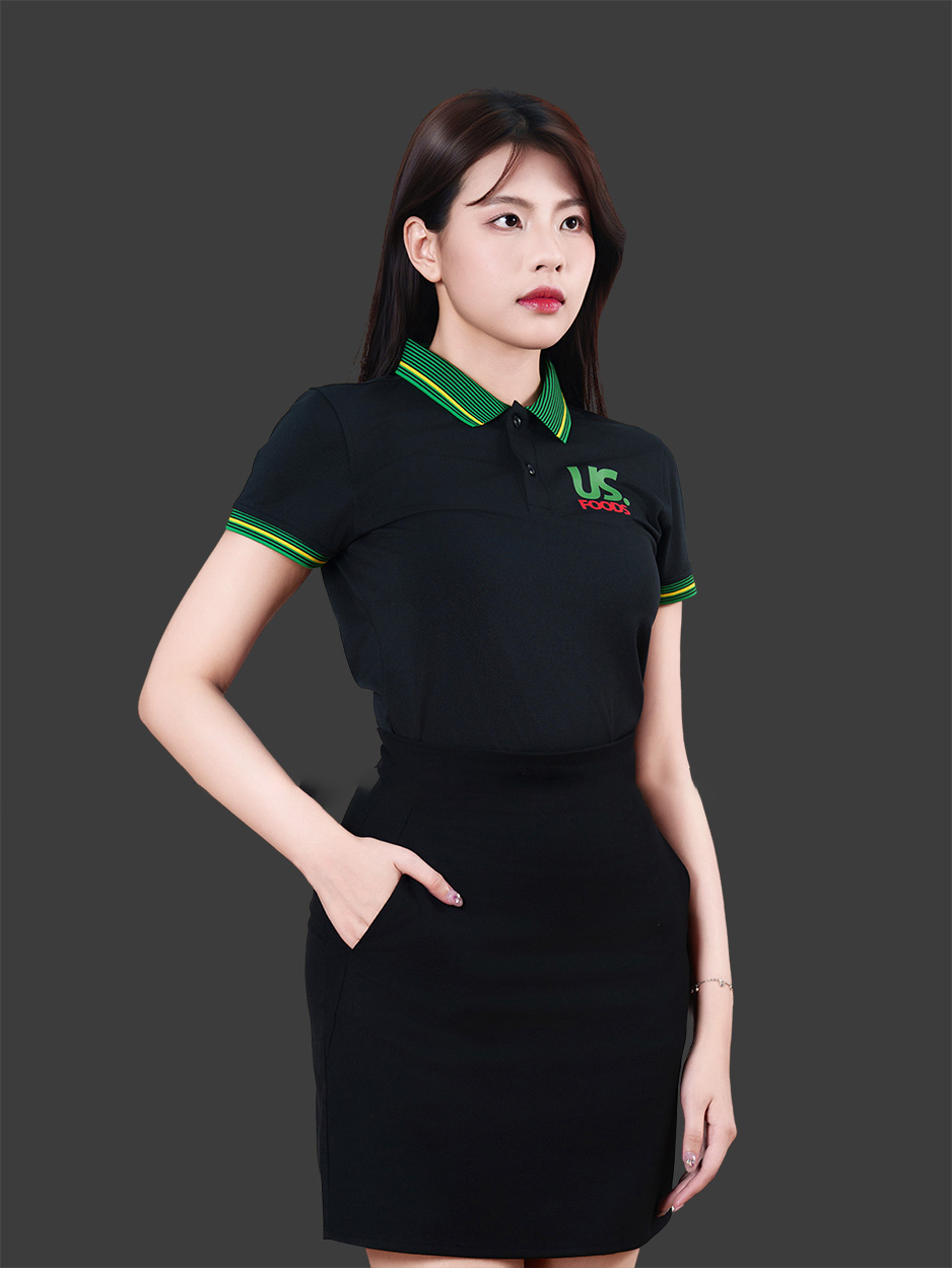 Mẫu Áo Polo Đồng Phục Công Ty US Food Màu Đen