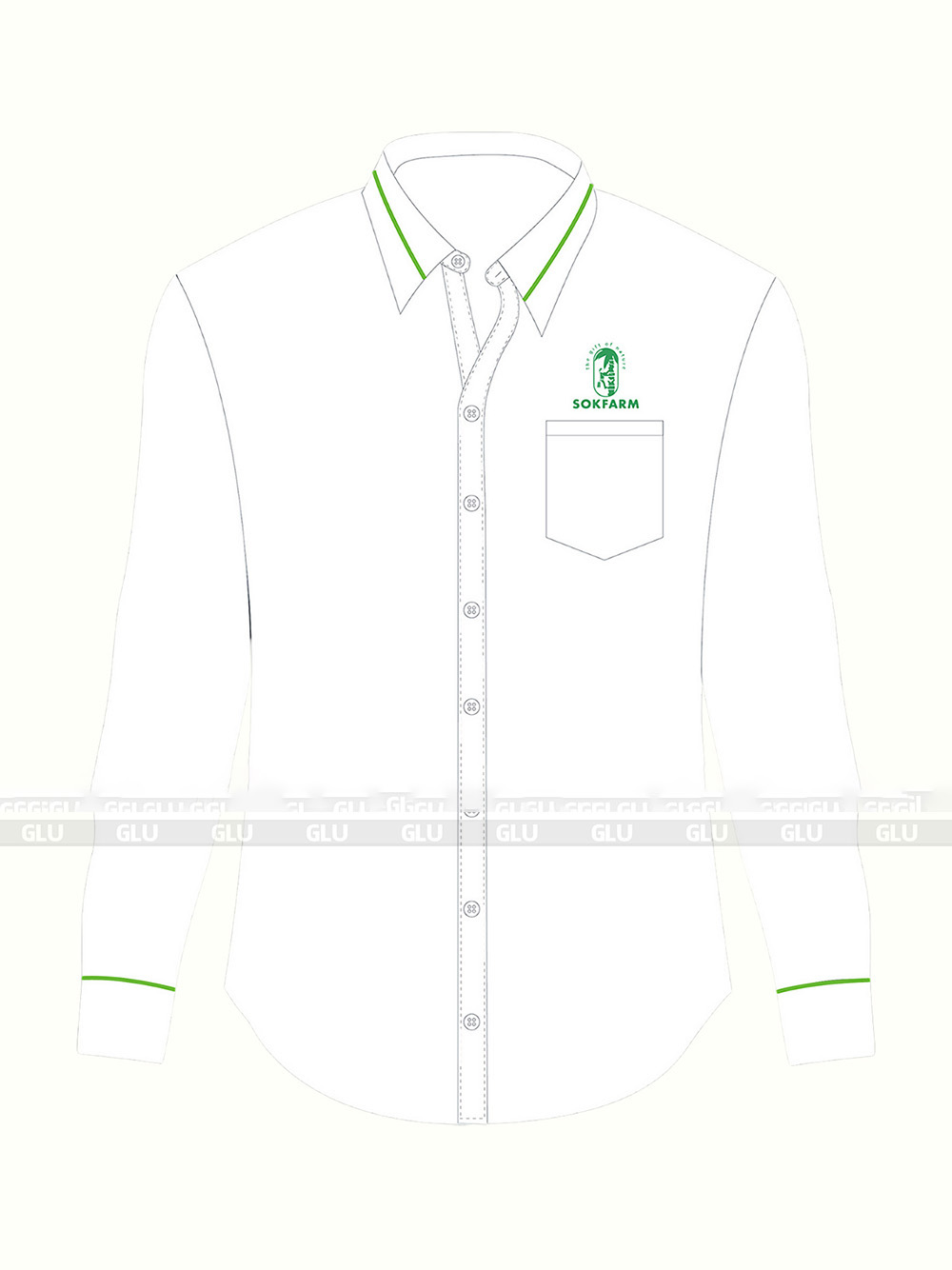 Mẫu Áo Sơ Mi Đồng Phục SOKFARM Màu Trắng