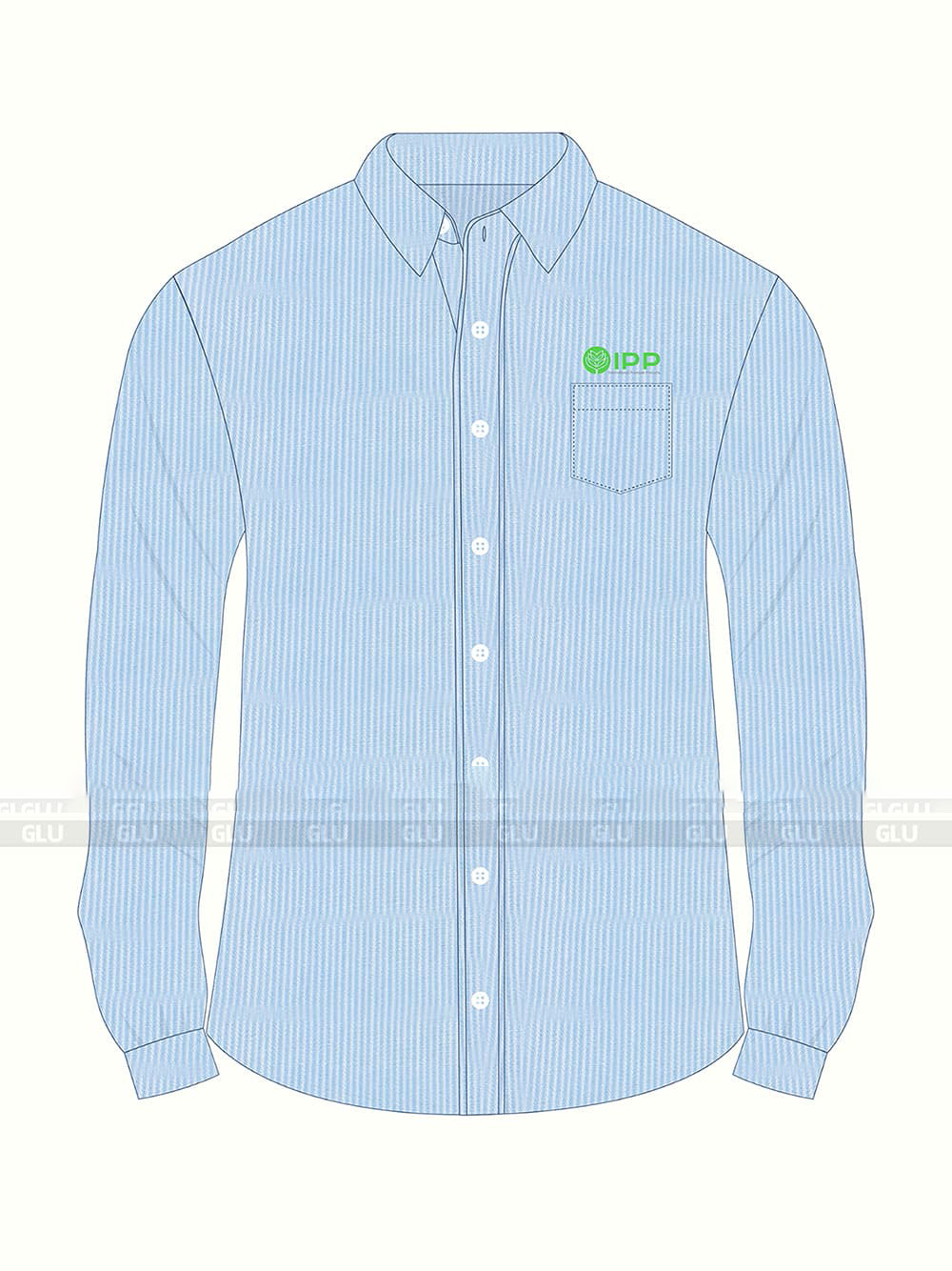 Đồng phục công sở áo sơ mi nam màu xanh