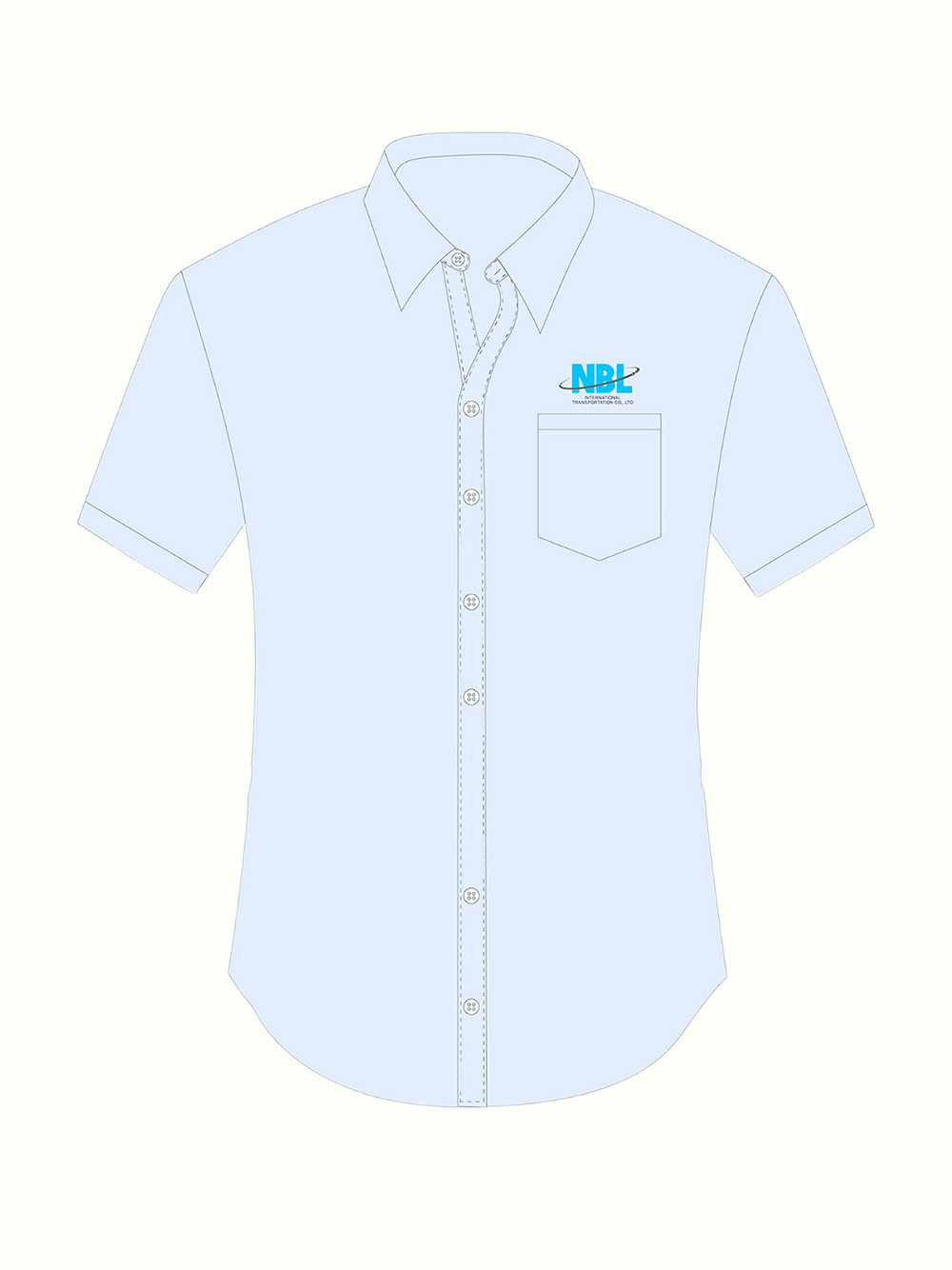 Mẫu áo sơ mi đồng phục nhà hàng màu xanh