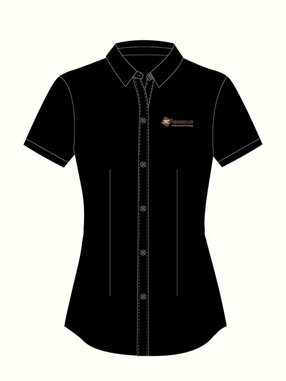Áo sơ mi nữ đồng phục công sở màu đen