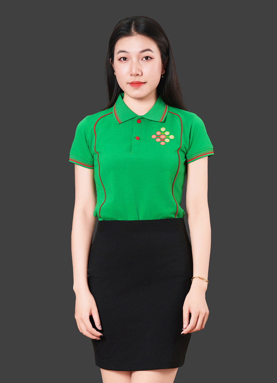 May áo thun đồng phục màu xanh lá cây nổi bật