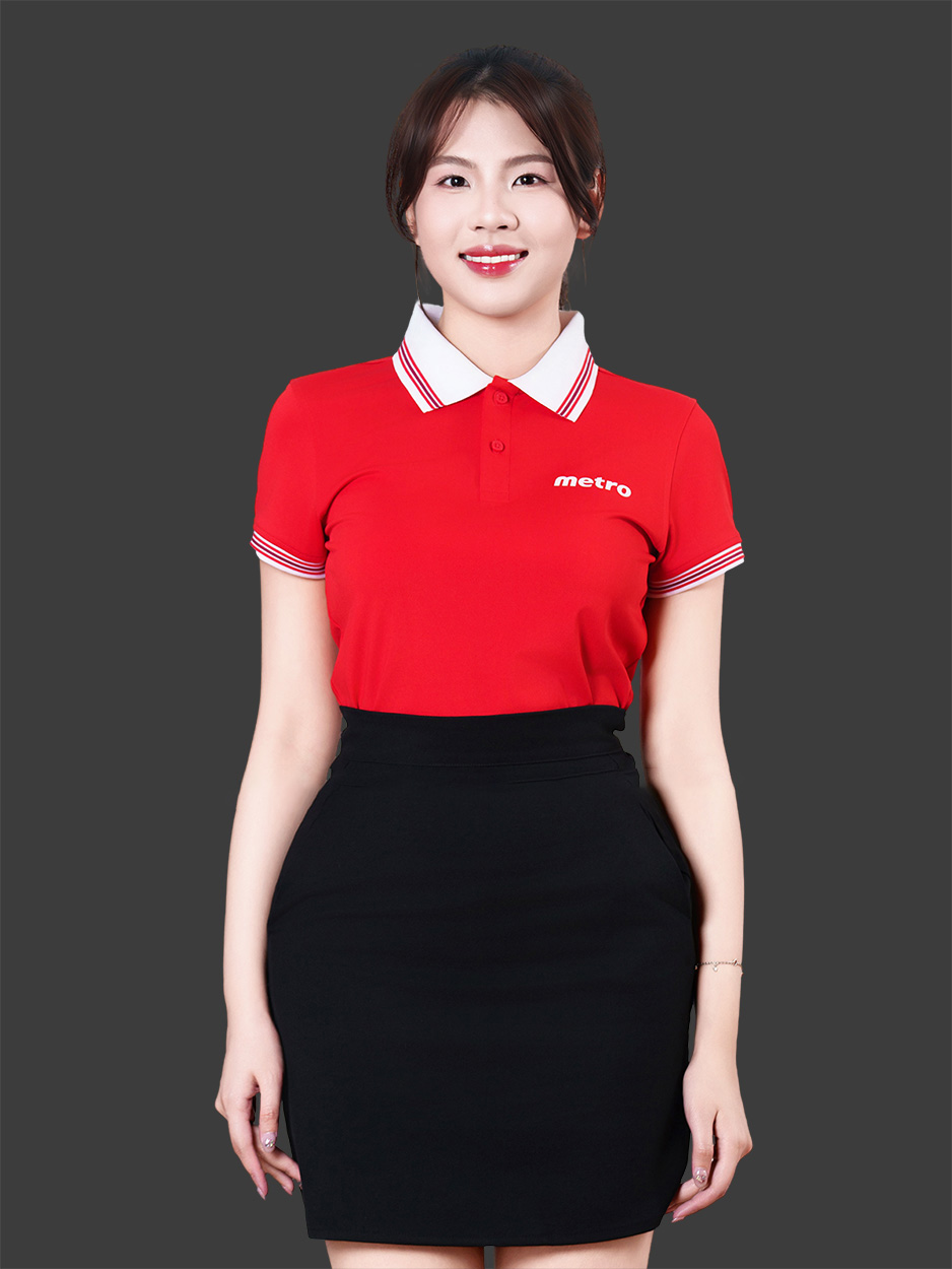 May in áo thun đồng phục công ty màu đỏ trẻ trung