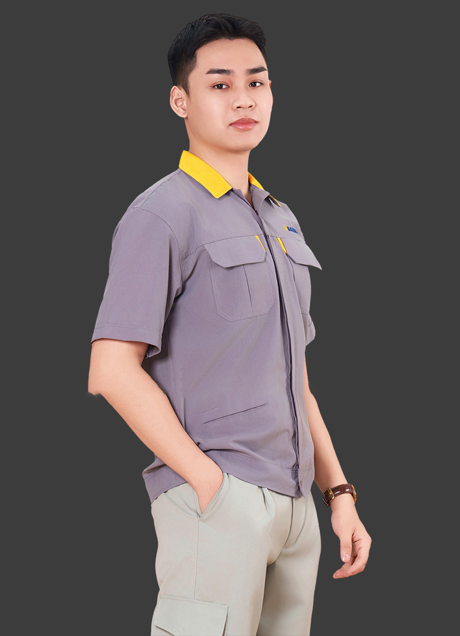Quần áo công nhân màu xám đậm
