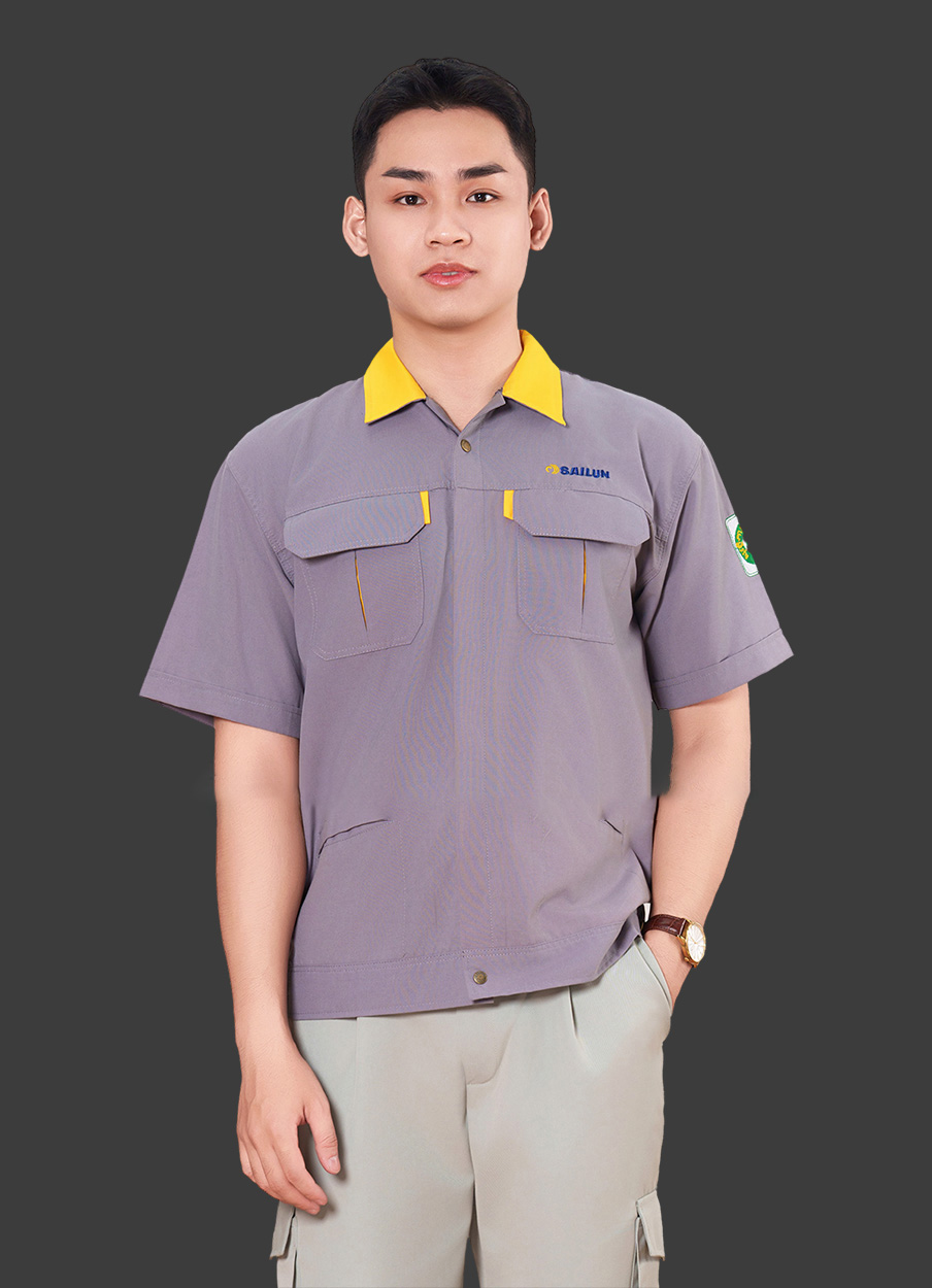Quần áo công nhân màu xám đậm