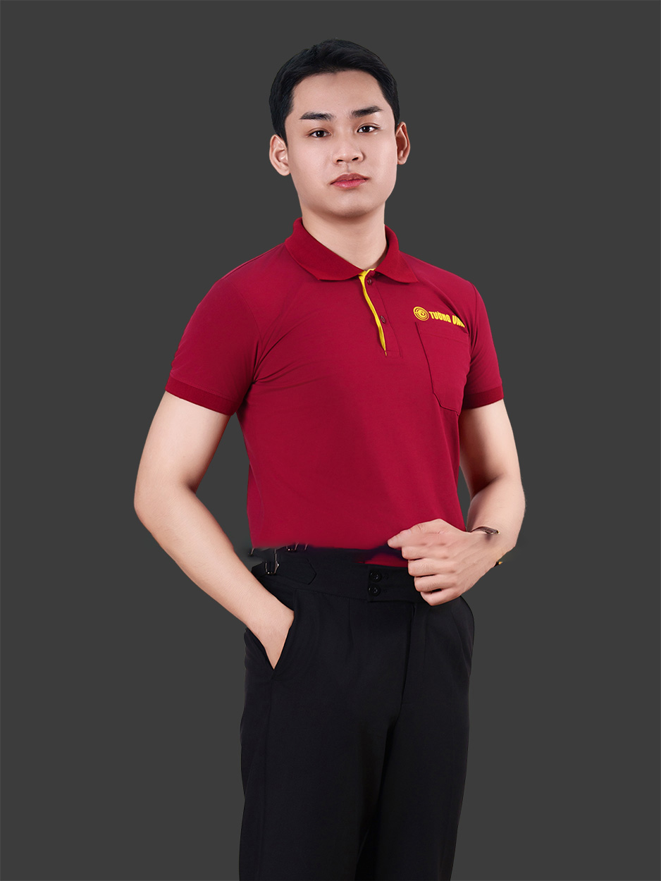 Xưởng may Áo polo công ty màu đỏ đô thiết kế thanh lịch